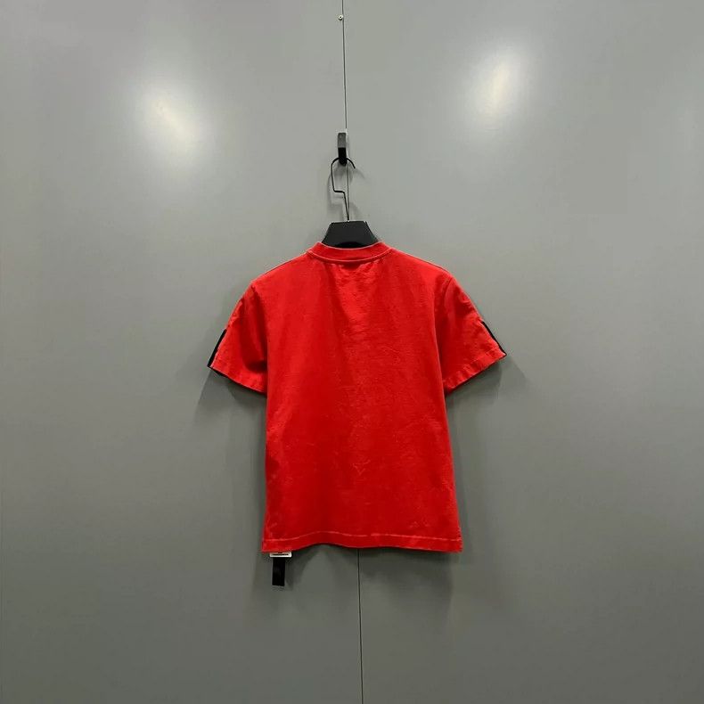 Balenciaga Balenciaga Red Side Stripe Logo Short Sleeve Size US M / EU 48-50 / 2 - 2 Thumbnail