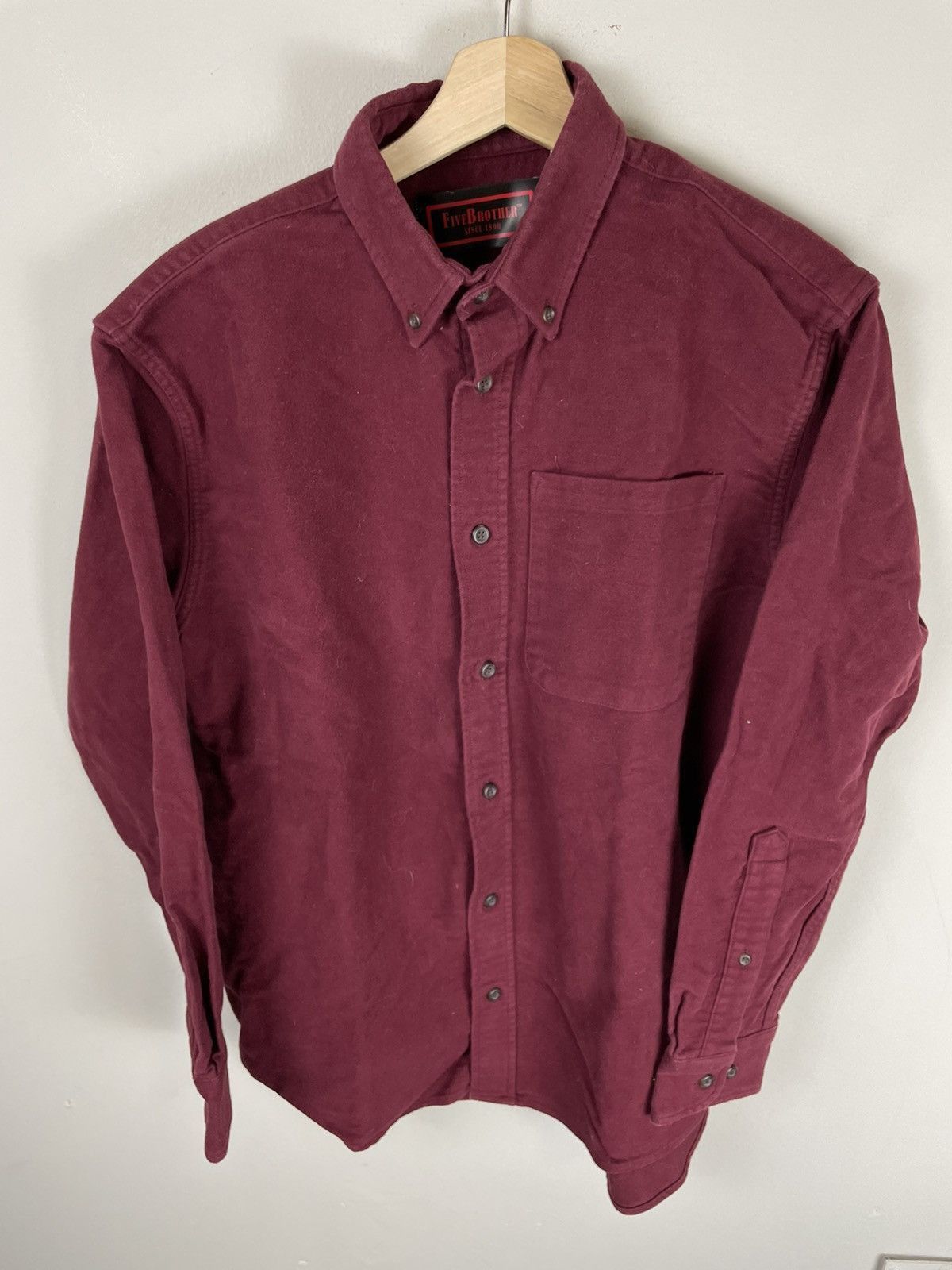 Vintage Vintage Five Brother Blood Red Chamois Shirt Size US M / EU 48-50 / 2 - 1 Thumbnail