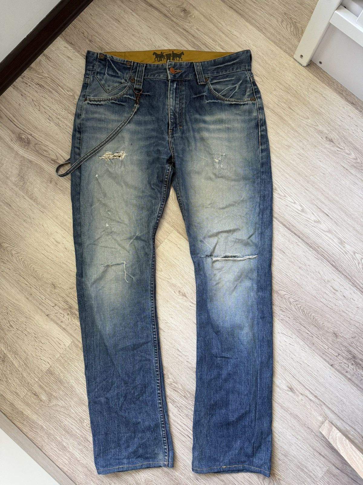 Levi's Levi’s 523 Distressed Jeans Y2K Grunge w Strap Altered Size US 34 / EU 50 - 1 Thumbnail