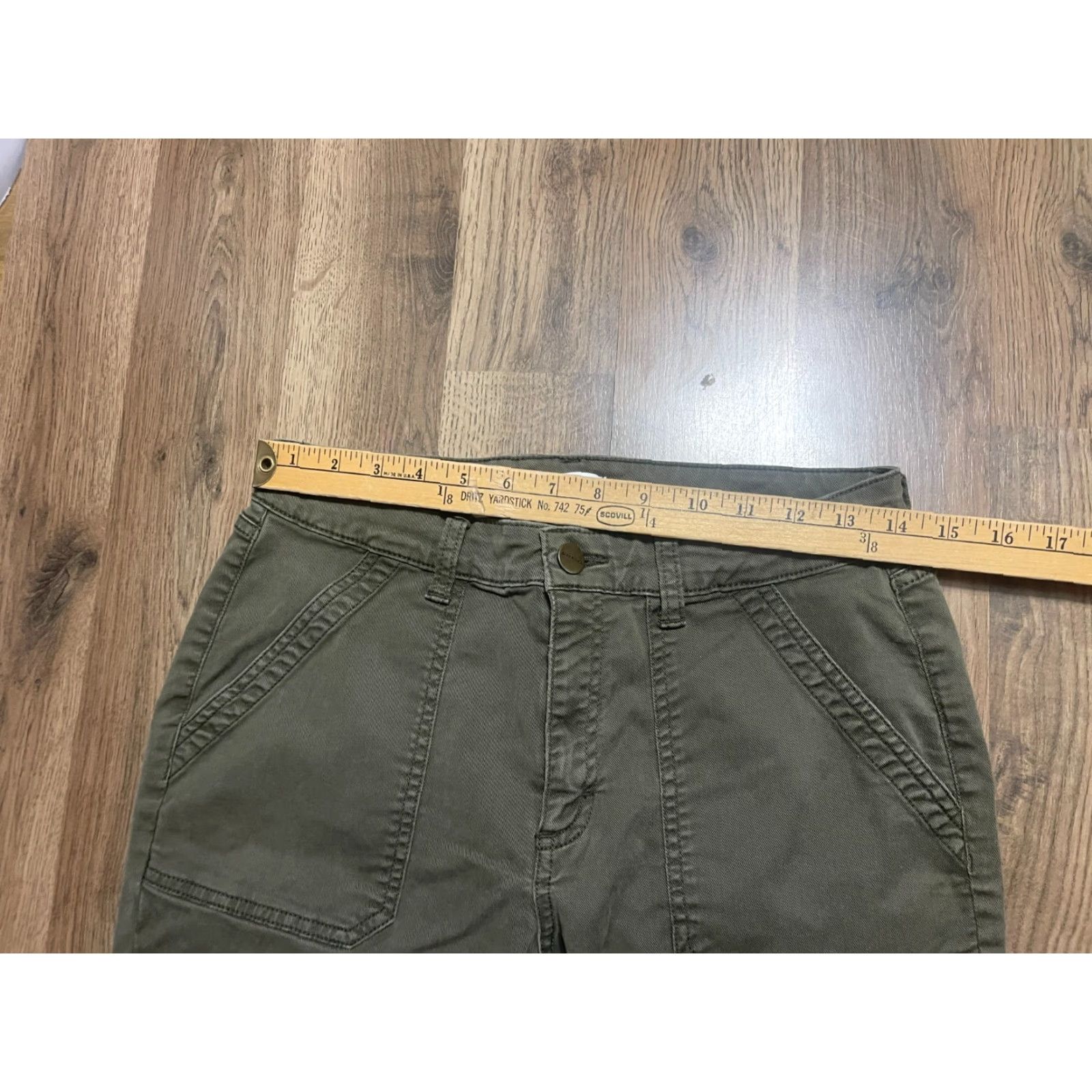 Vintage Daily/Ritual Pants Women's 10 Green Skinny Cargo Pockets Pants Womens Size 32" / US 10 / IT 46 - 4 Thumbnail