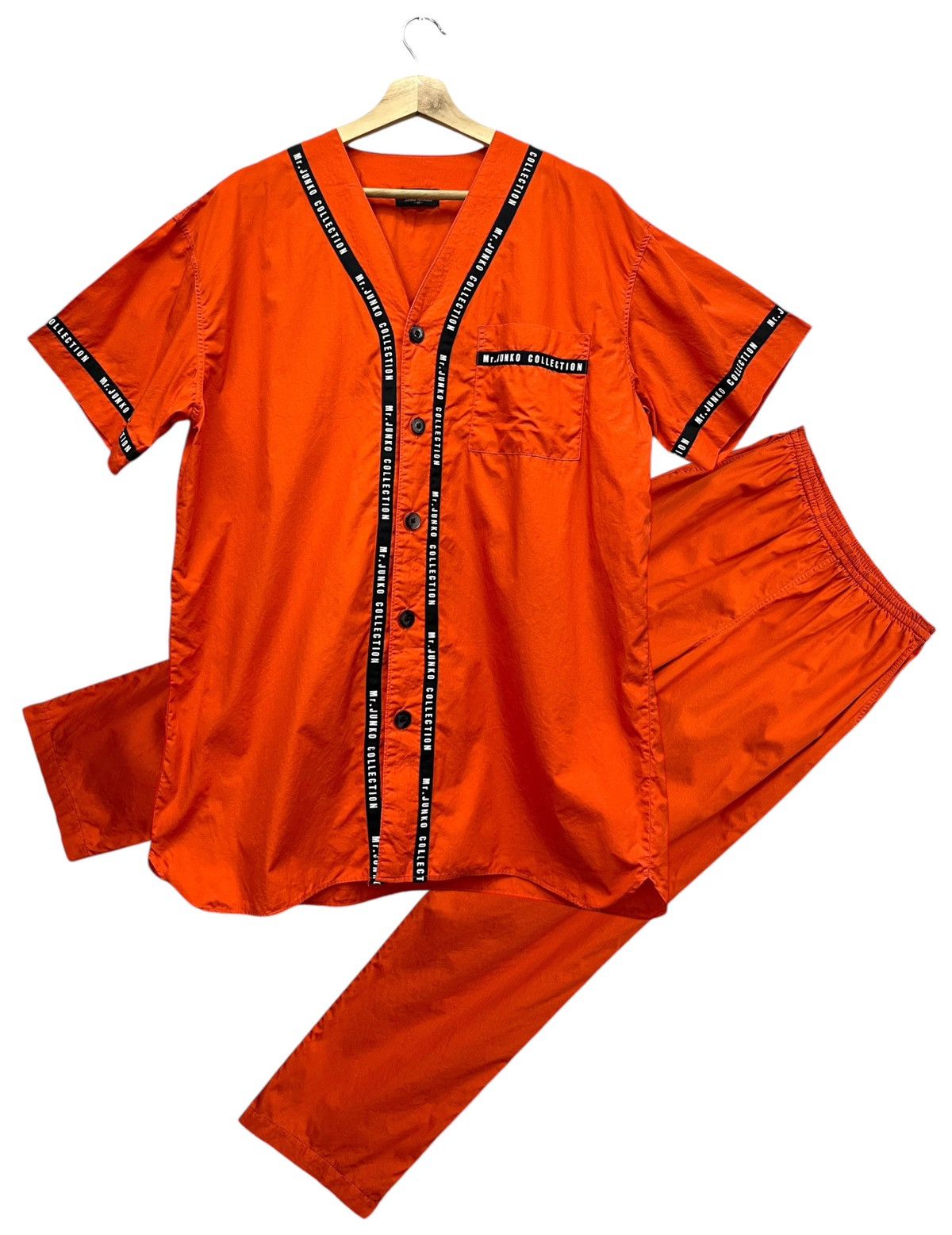FYE🔥Vintage MR.JUNKO MLB Design Orange Prisoner Pajamas Set