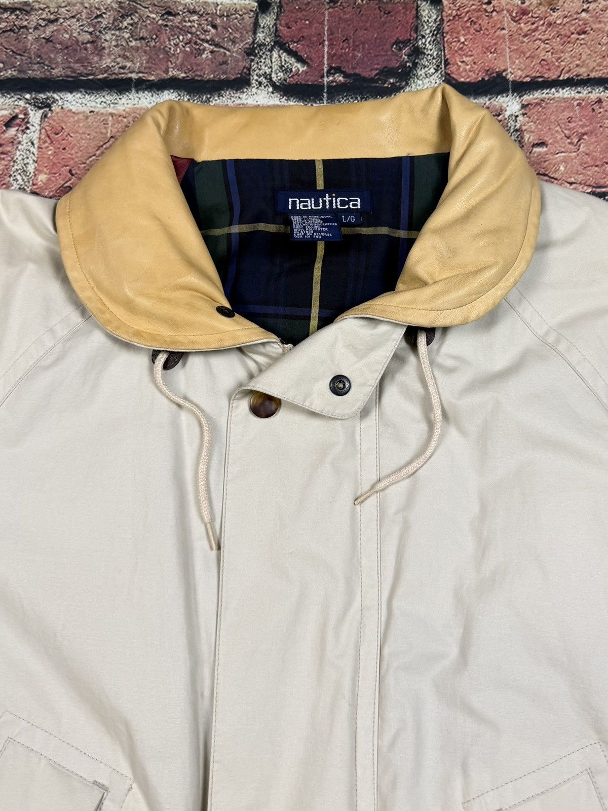 Nautica Vintage Nautica Sailing Jacket Leather Collar Roll Hood Zip Size US L / EU 52-54 / 3 - 7 Thumbnail