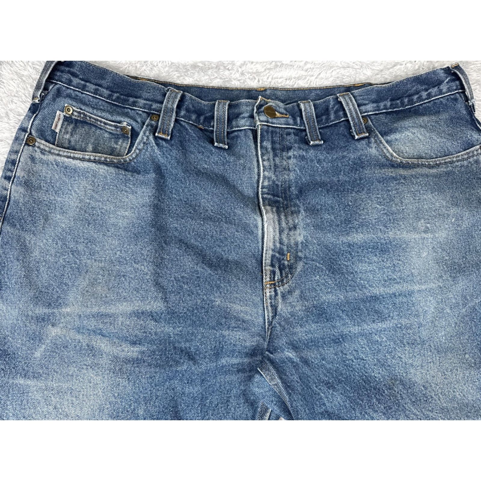 Carhartt VINTAGE Carhartt Jeans Mens 44x32 Blue Relaxed Straight Leg Workwear Medium Wash Size US 44 / EU 60 - 4 Thumbnail