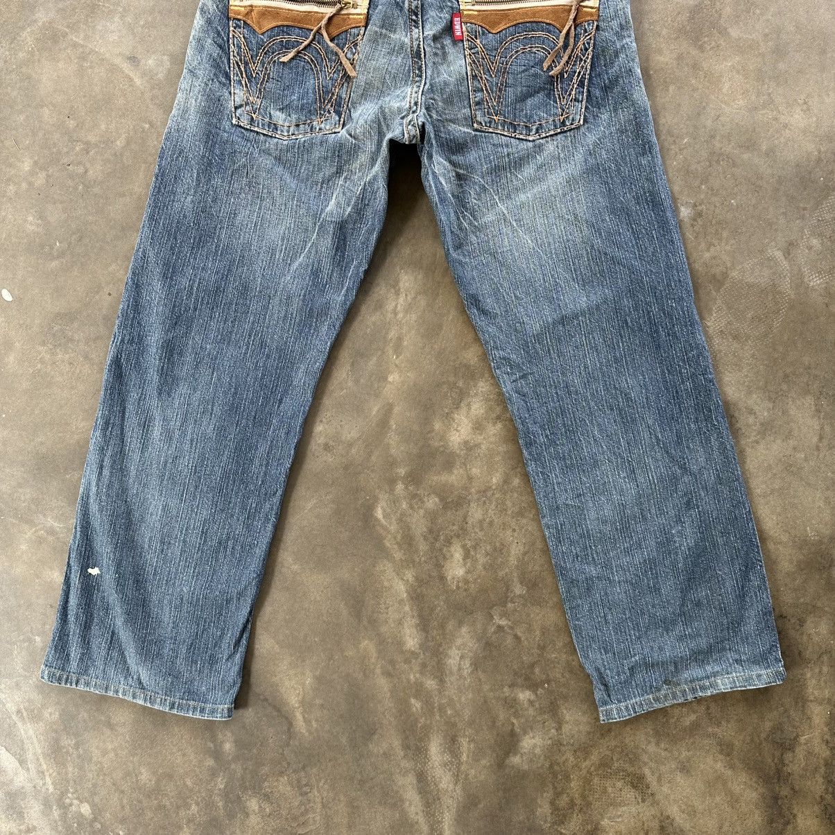 Japanese Brand Vintage Edwin Distressed Faded Denim Jean Pant W32 Size US 32 / EU 48 - 10 Thumbnail