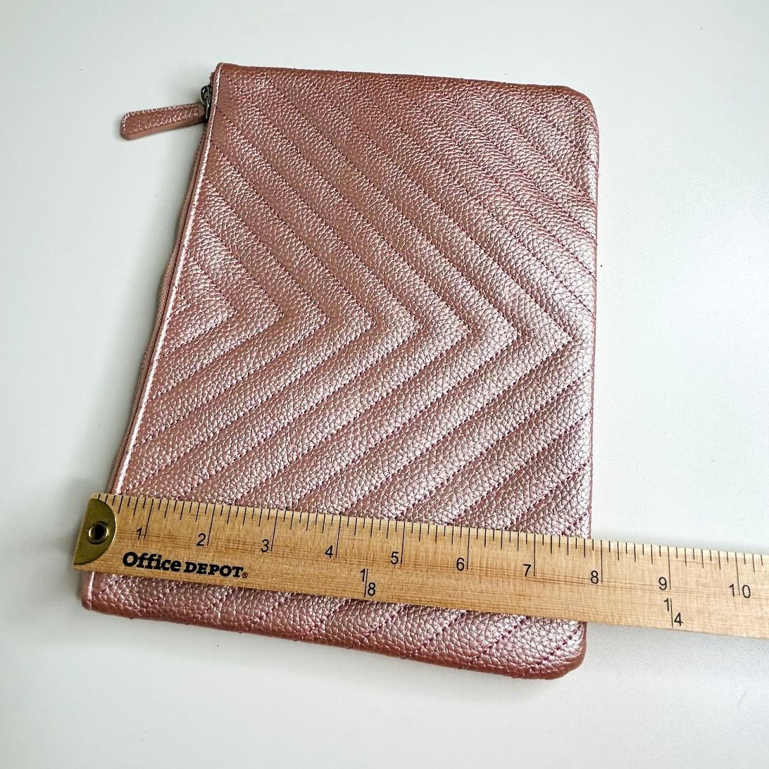 Other Chaviv by Violet Teriti Metallic Pink Clutch Chevron Purse Size ONE SIZE - 9 Thumbnail
