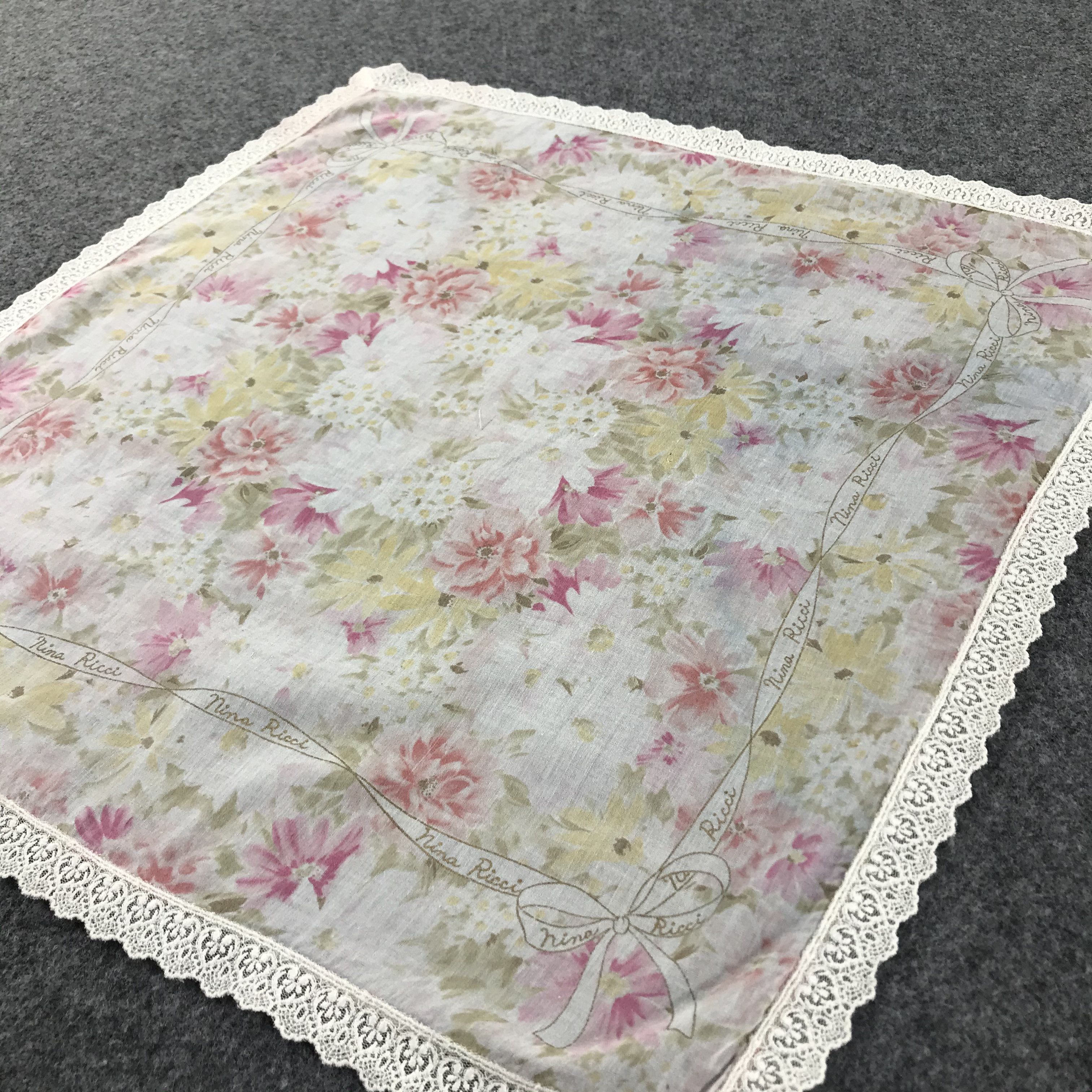 Nina Ricci Nina Ricci Floral Handkerchief Neckerchief Bandana H181 Size ONE SIZE - 5 Thumbnail