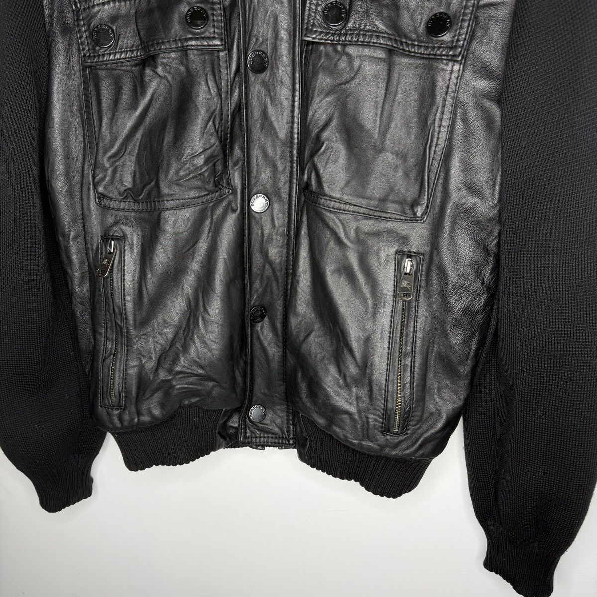 Burberry Burberry Leather Wool Jacket Bomber Flight Vintage Archive Size US L / EU 52-54 / 3 - 5 Thumbnail