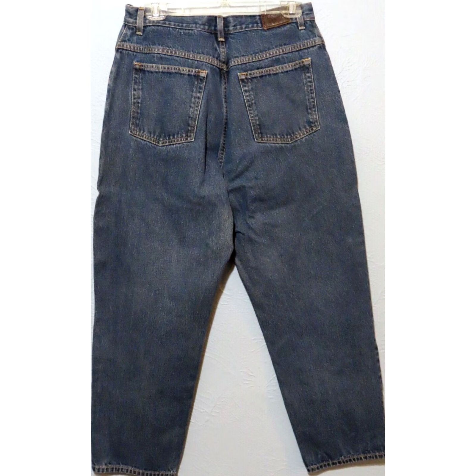 Vintage L.L. Bean Jeans Womens 14 Regular Relaxed Fit Wide-Leg Blue Denim Cotton Zip 5-Pocket Mid Rise Regular Womens Jeans Size 36" / US 14 / IT 50 - 7 Thumbnail