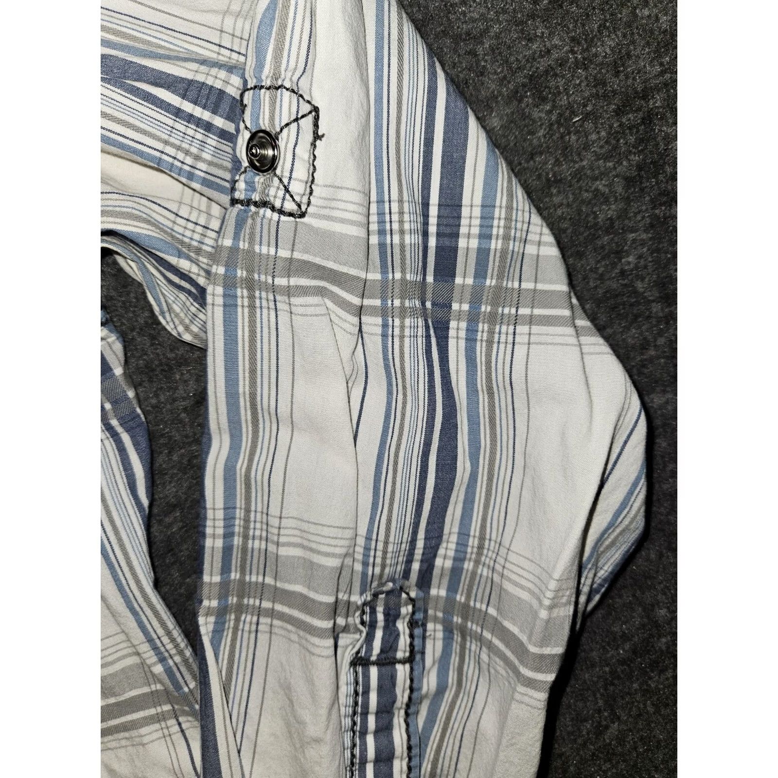 BKE VINTAGE BKE Pearl Snap Shirt Men L Slim White Plaid Roll Tab Preppy Western Cowboy Stretch Size US L / EU 52-54 / 3 - 7 Thumbnail