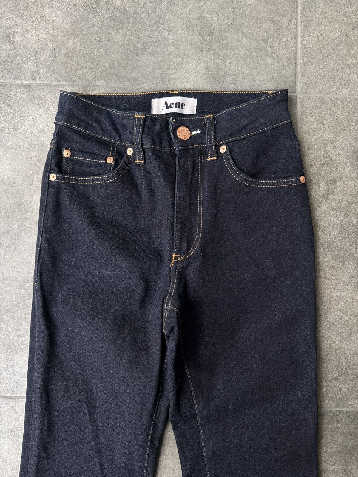 Acne Studios Acne Jeans Navy Skinny Jeans Needle Soft Raw Jeans Size 24" / US 00 / IT 34 - 4 Thumbnail