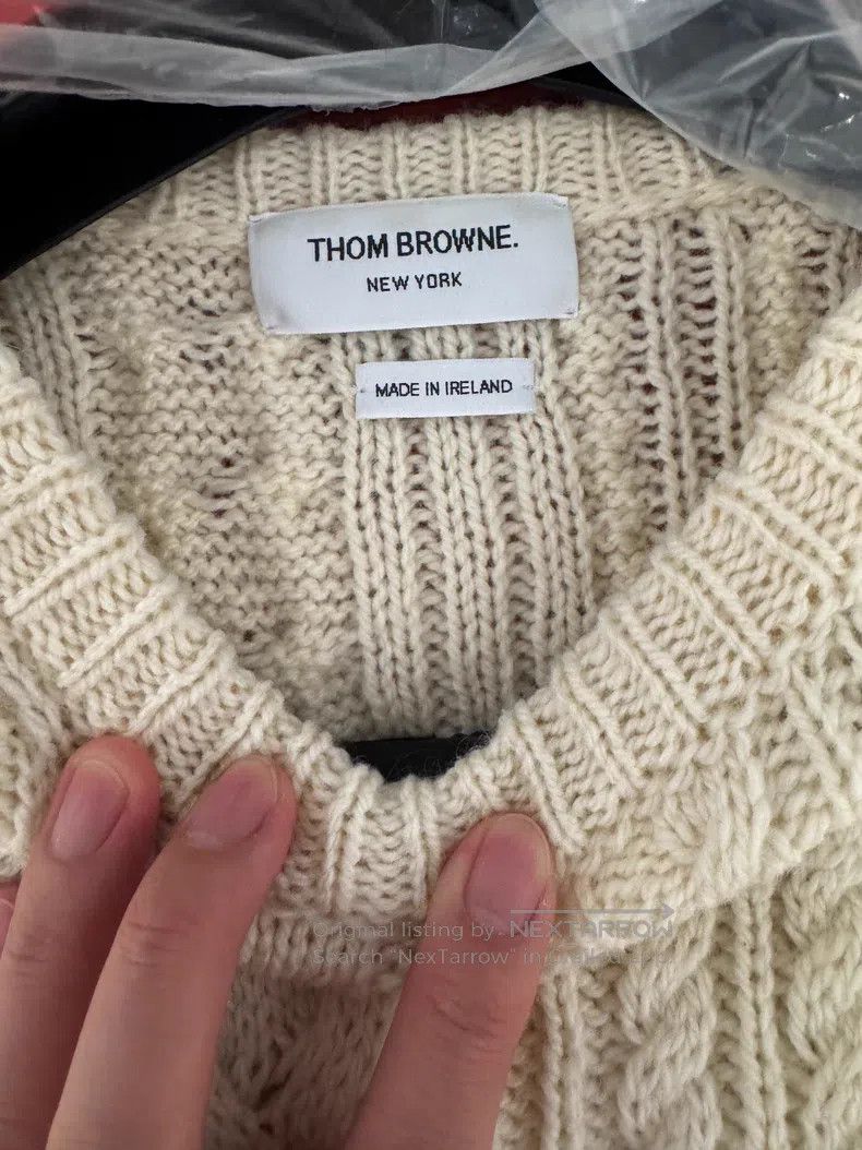 Thom Browne Thom Browne Beige Wool Sweater Size US L / EU 52-54 / 3 - 3 Thumbnail