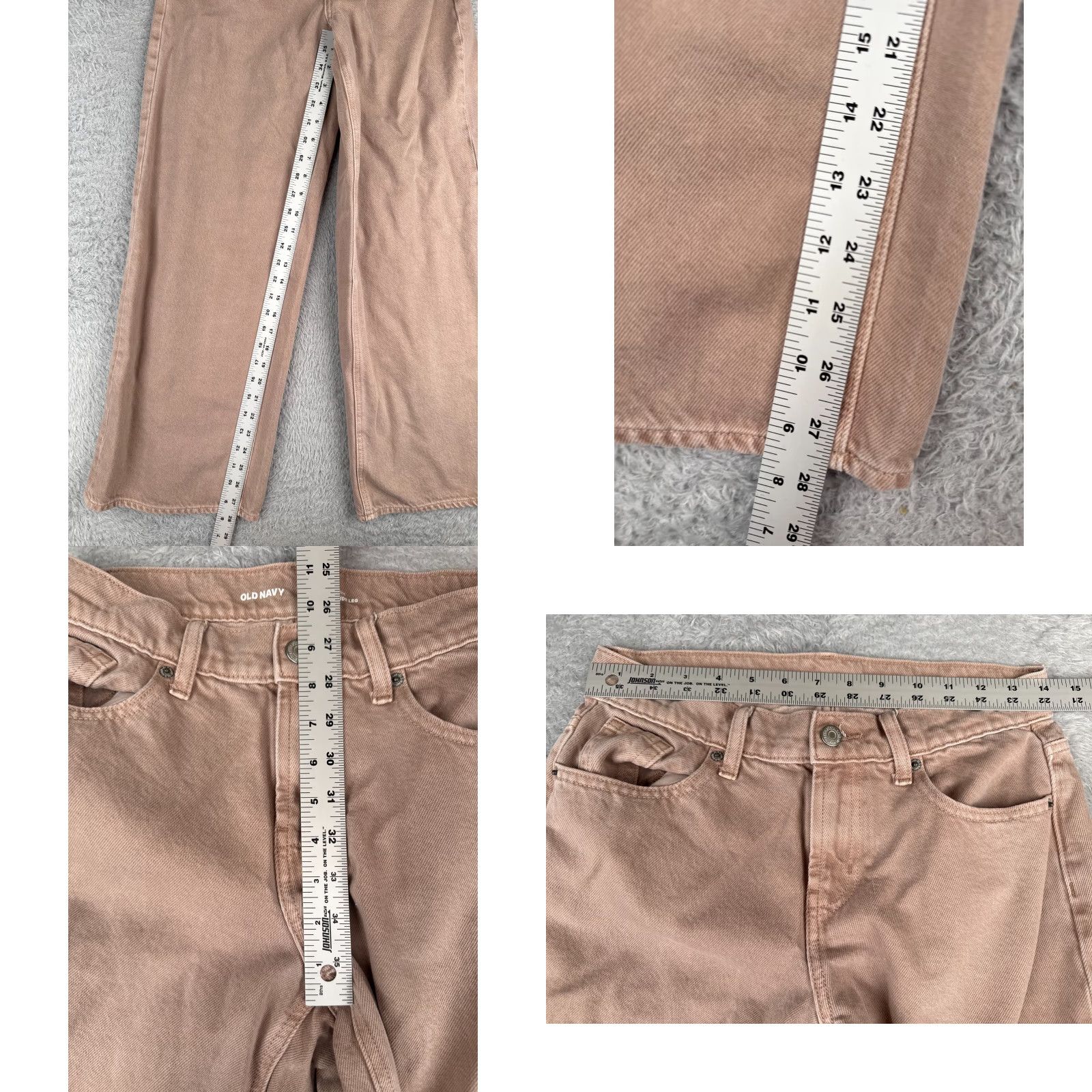 Old Navy Old Navy Jeans Womens 2 Pink Baggy Wide Leg Mid Rise Cotton Lyocell Blend 28x28 Size 26" / US 2 / IT 38 - 8 Thumbnail