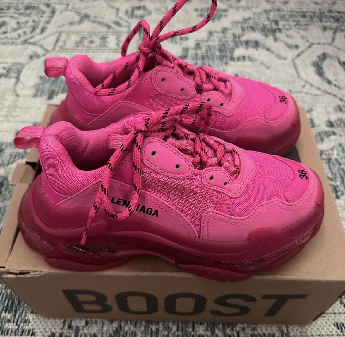 Balenciaga Balenciaga Fabric Mesh Clear Sole Triple S Sneakers Size US 6 / IT 36 - 3 Thumbnail