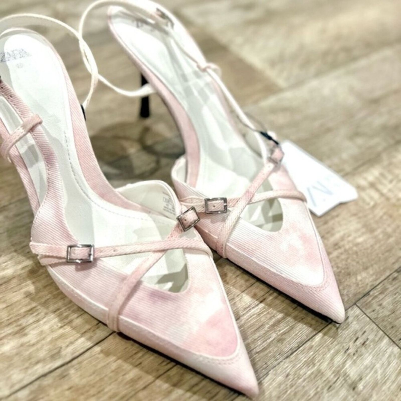 Zara Zara Pink Slingback Heels Pointed Toe Pumps NWT Size US 9 / IT 39 - 14 Thumbnail