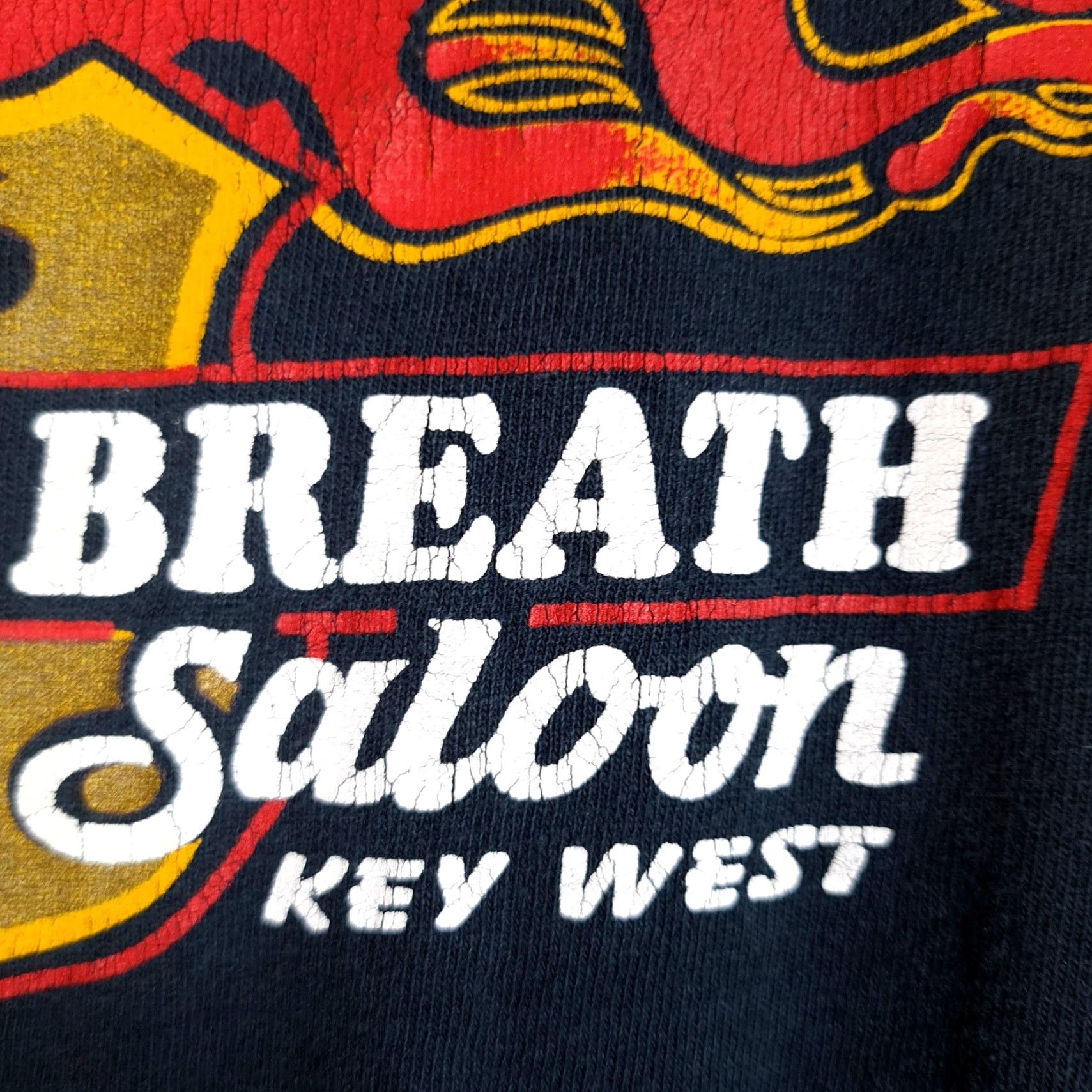 Vintage VINTAGE Hog's Breath Saloon Shirt Mens L Black Flames Long Sleeve Graphic Print Crew Neck T-Shirt Size US L / EU 52-54 / 3 - 7 Thumbnail