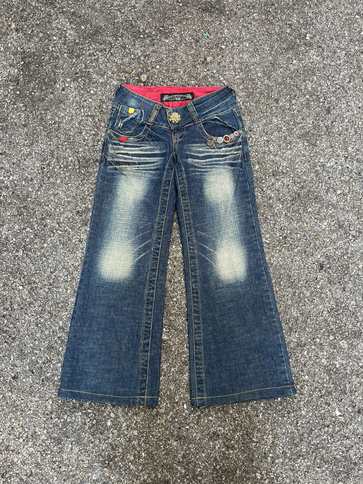 Ed Hardy FLARE JEANS RED PEPPER DENIM BOOT CUT PANT Size 24" / US 00 / IT 34 - 1 Thumbnail