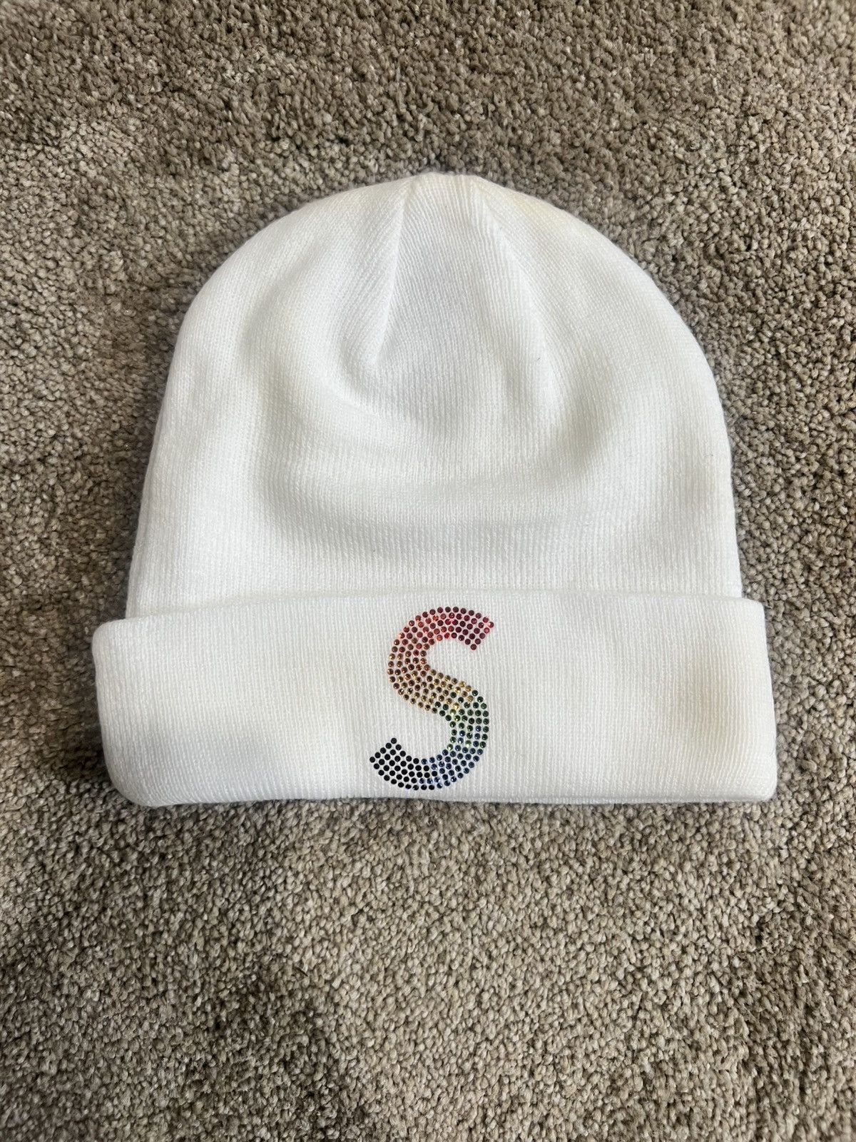 New Era × Supreme Supreme New Era Swarovski S Logo Beanie - White Size ONE SIZE - 1 Thumbnail