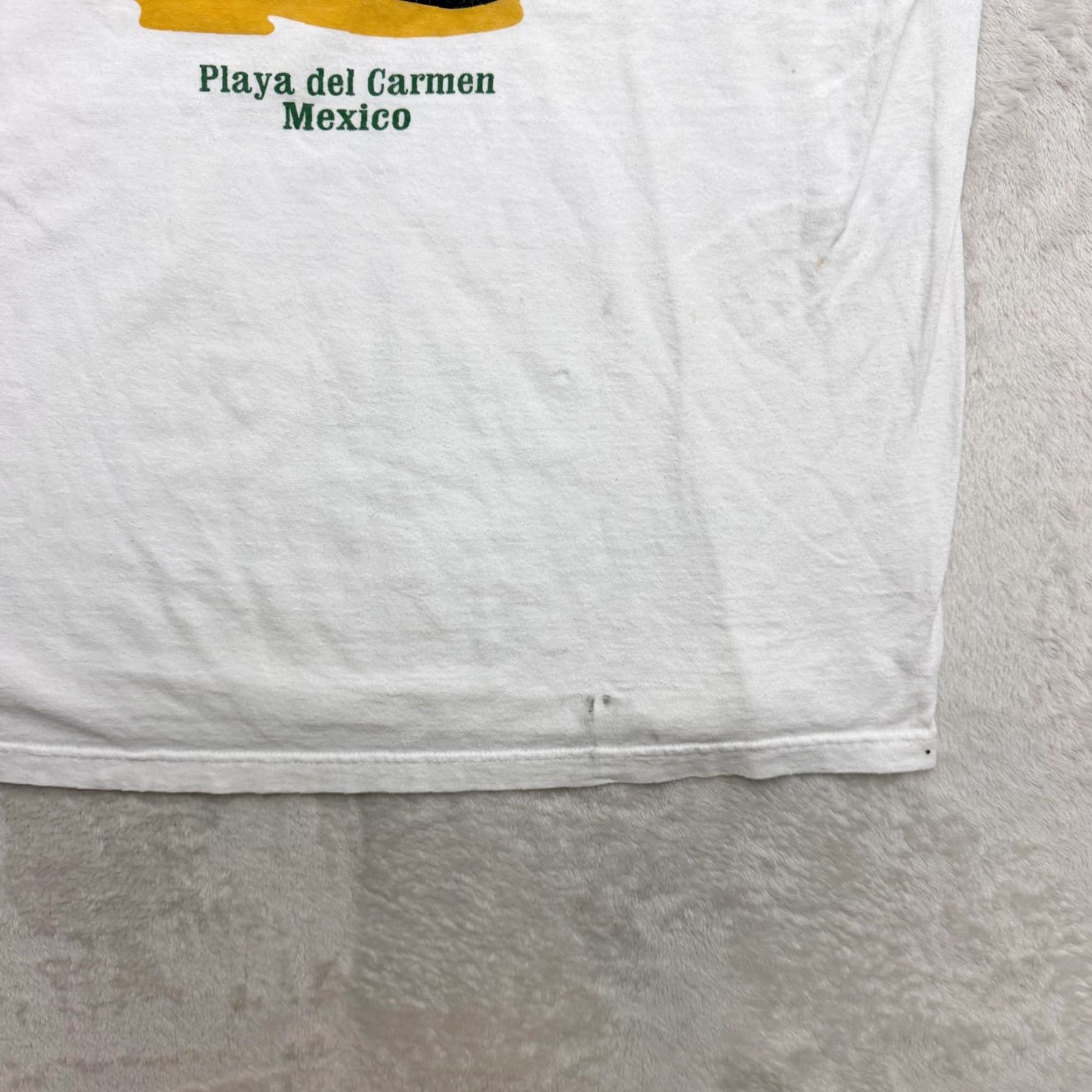 Vintage M&O KNITS Caribe Mexicano Playa Del Carmen Shirt Mens Large White Mexico Tourist T-Shirt Crew Neck Short Sleeve Graphic Print Logo Spring Summer Fall Size US L / EU 52-54 / 3 - 5 Thumbnail
