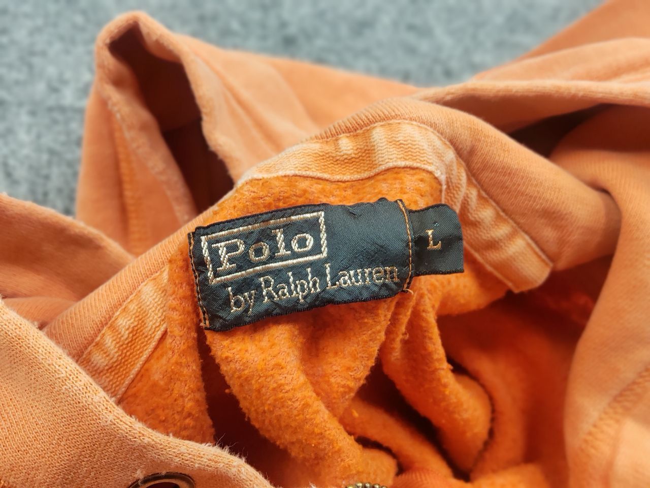 Polo Ralph Lauren Vintage 90's Polo Ralph Lauren RRL Zip Orange Faded Hoodie Size US L / EU 52-54 / 3 - 15 Thumbnail