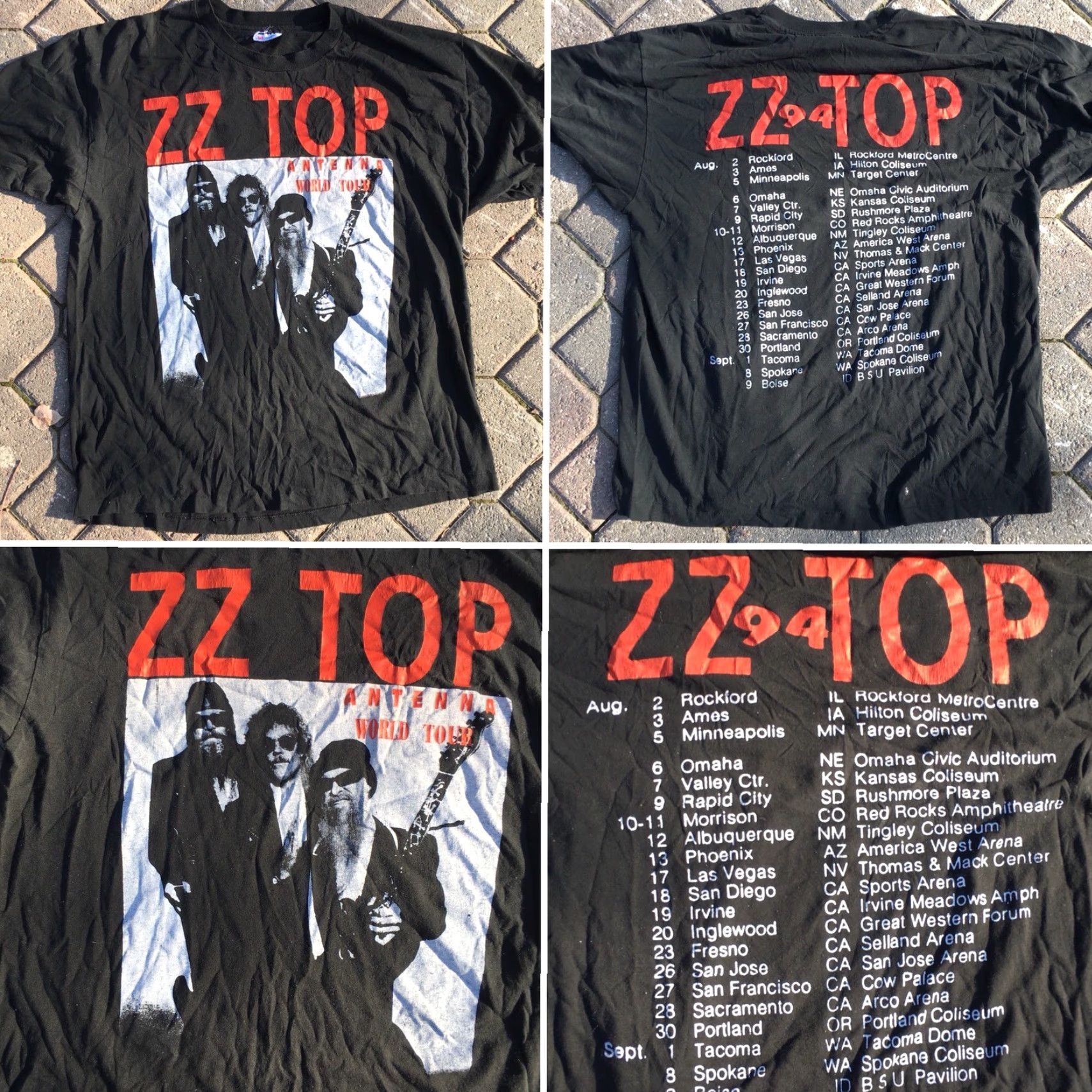 Hanes VINTAGE ZZ TOP Antenna World Tour 94 T Shirt Concert Band Tee 1990s 90s XL Men Hanes Graphic Tee Black Short Sleeve XL Mens Size US XL / EU 56 / 4 - 7 Thumbnail
