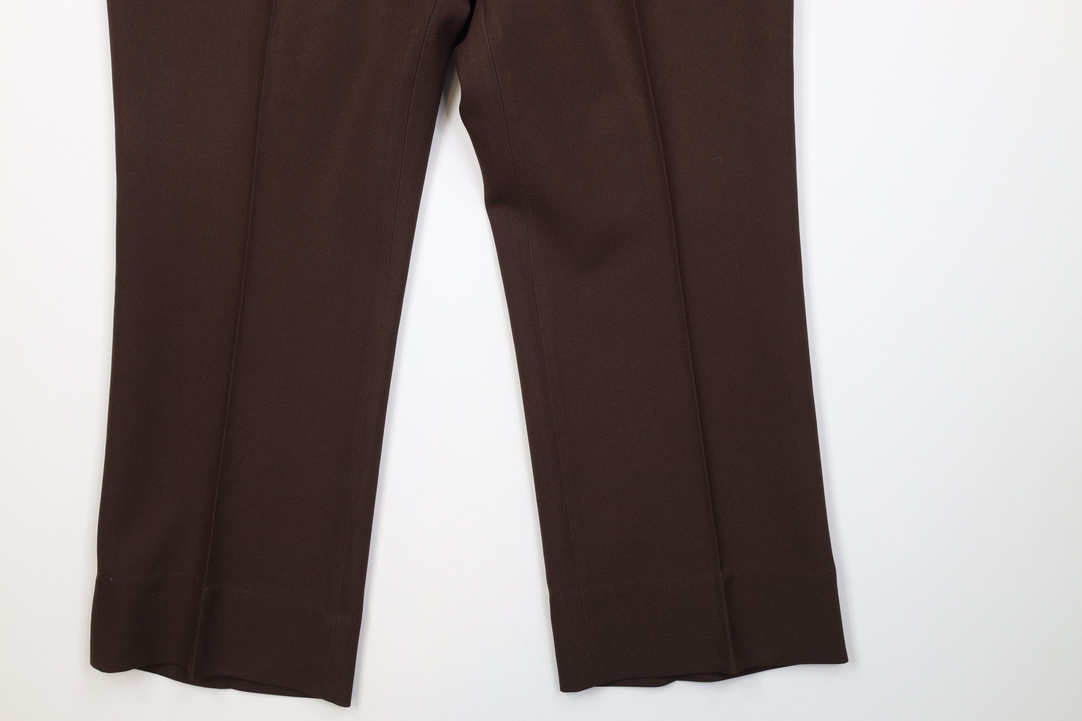 Vintage Vintage 70s 2 Piece Knit Suit Wedding Brown Size 48R - 14 Thumbnail