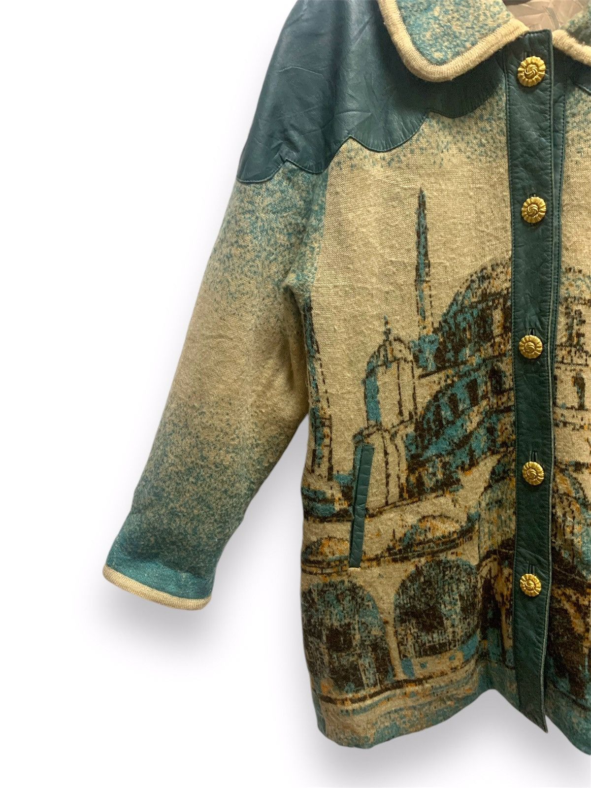 Japanese Brand × Vintage Vintage Unbrand Art Wool Long Coat Jacket Size XL / US 12-14 / IT 48-50 - 3 Thumbnail