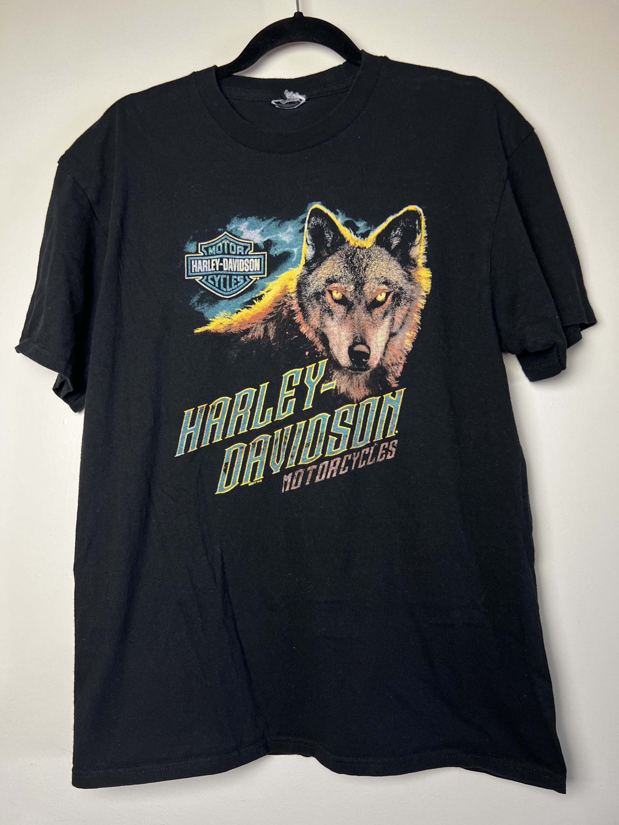 Harley Davidson Harley Davidson " The Lone Wolf" Black Double Sided T-Shirt Size US L / EU 52-54 / 3 - 9 Thumbnail