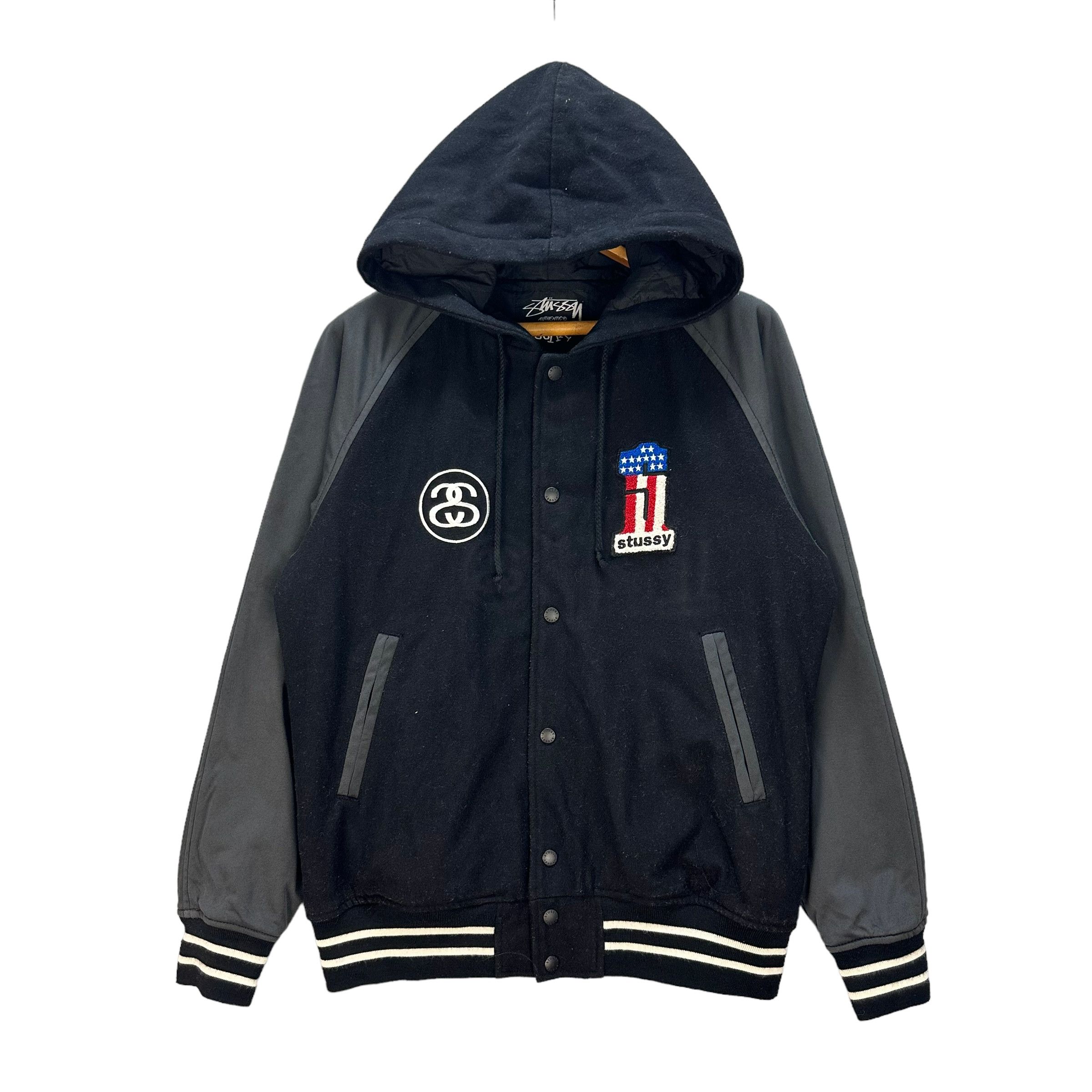 Stussy STUSSY EMBROIDERY BIG LOGO HOODIE VARSITY JACKET #8910-038 Size US XL / EU 56 / 4 - 3 Thumbnail