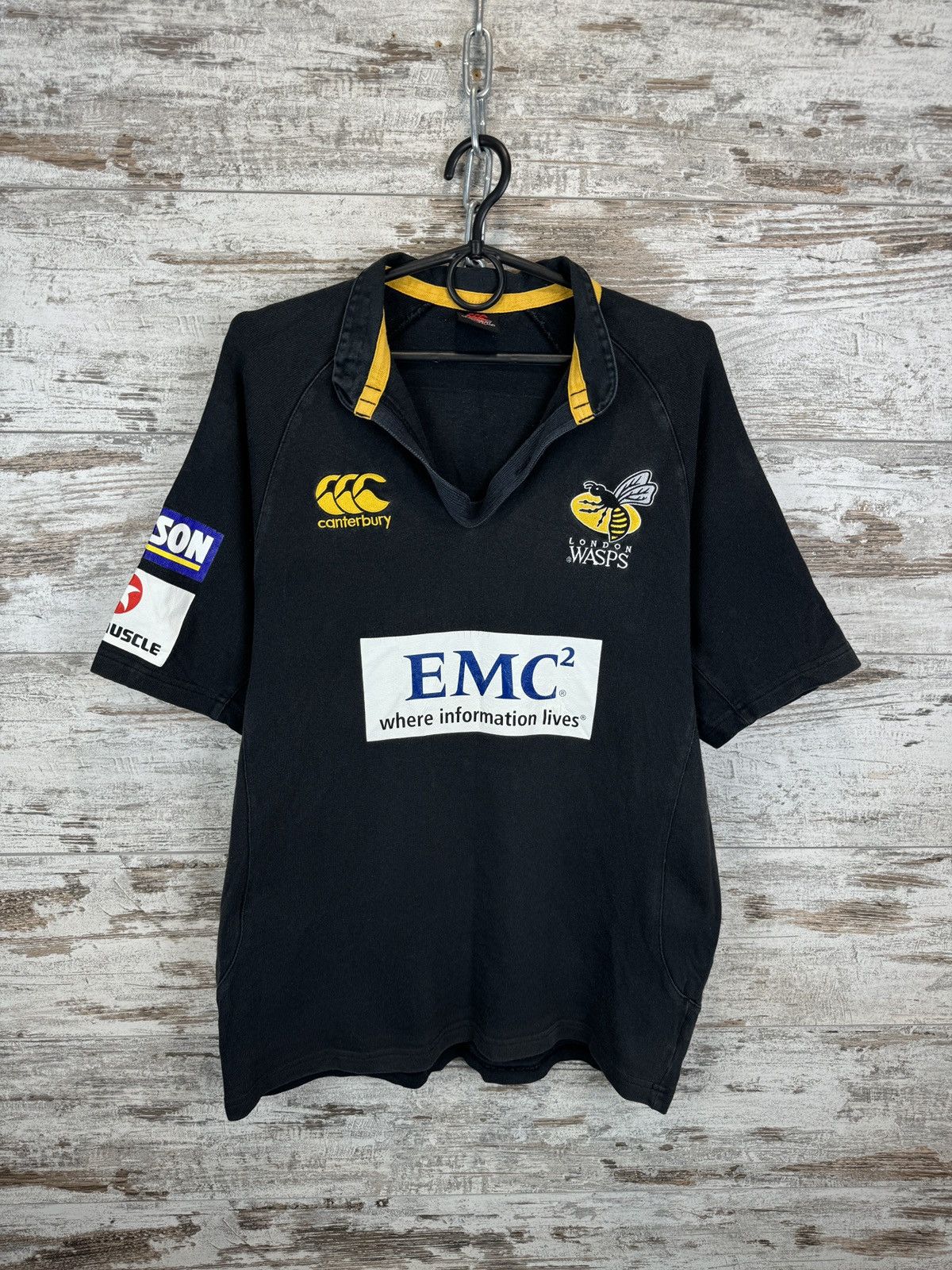 Canterbury of New Zealand Mens Vintage CANTERBURY OFNEW ZEALAND WASPS rugby T-shirt Size US M / EU 48-50 / 2 - 2 Thumbnail