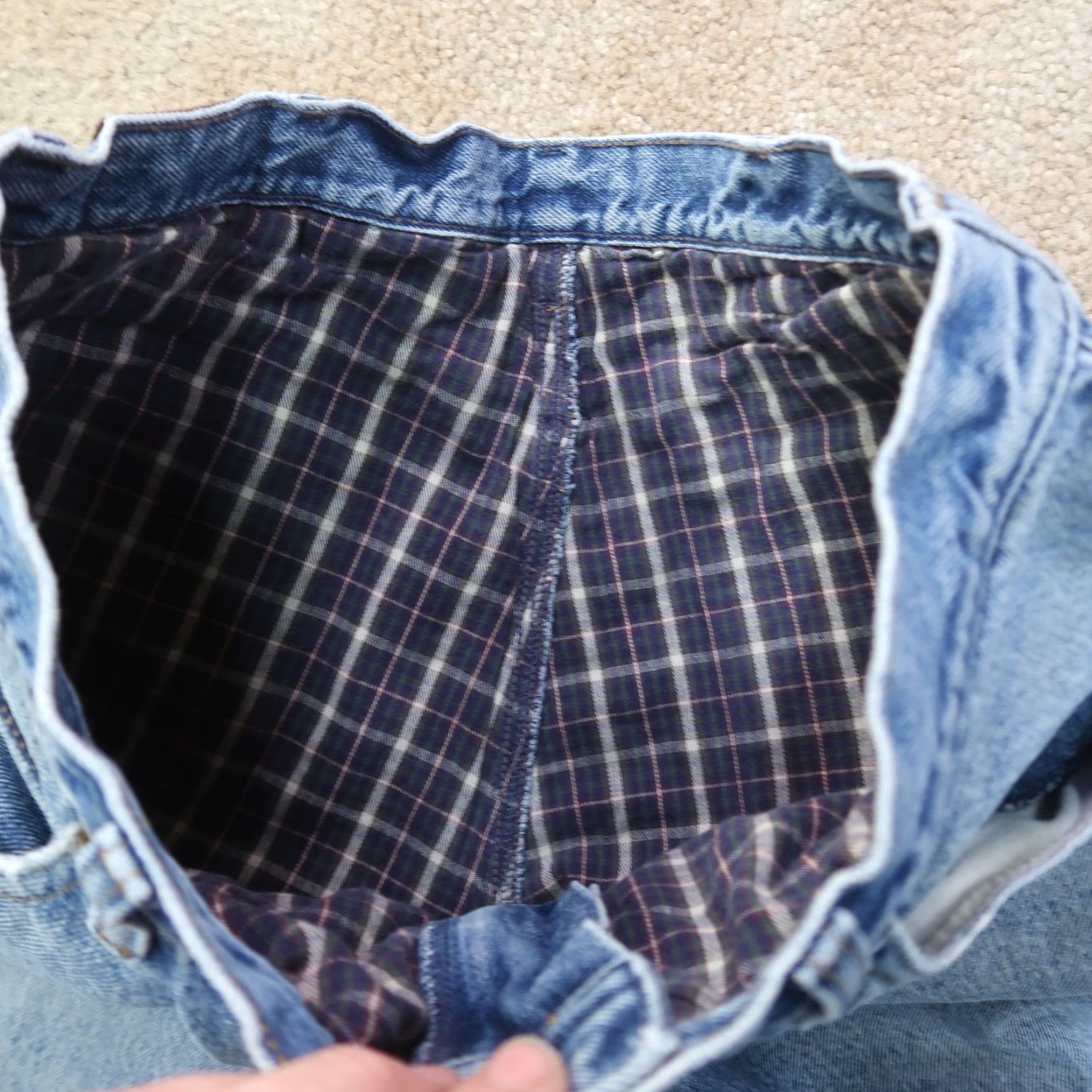 Vintage VINTAGE LL Bean Flannel Lined Jeans Men 35x34 Distressed Denim Blue Size US 35 - 5 Thumbnail