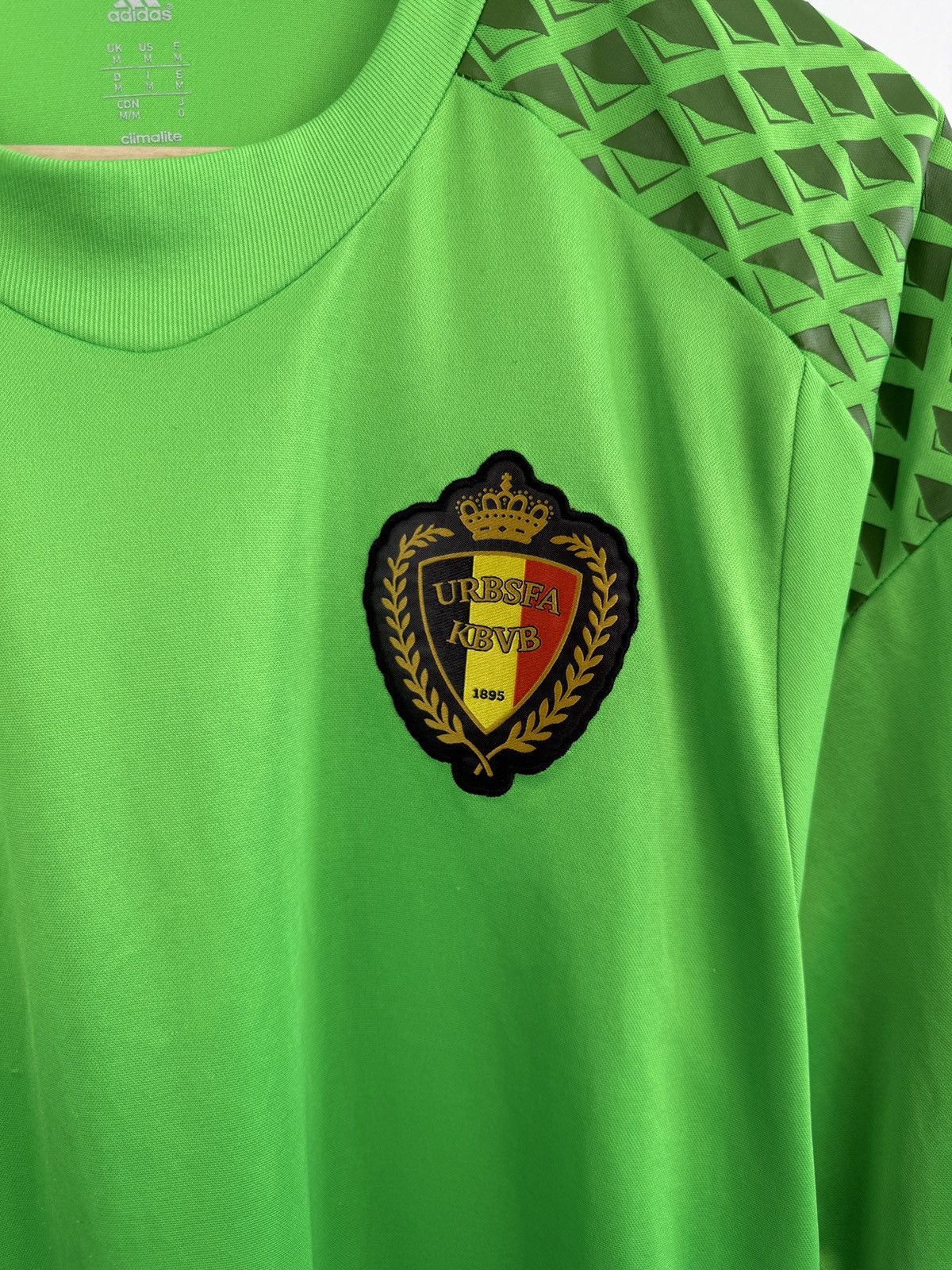 Adidas 🇧🇪 2015 Adidas Belgium URBSFA KBVB Goalkeeper Jersey Soccer Size US M / EU 48-50 / 2 - 4 Thumbnail