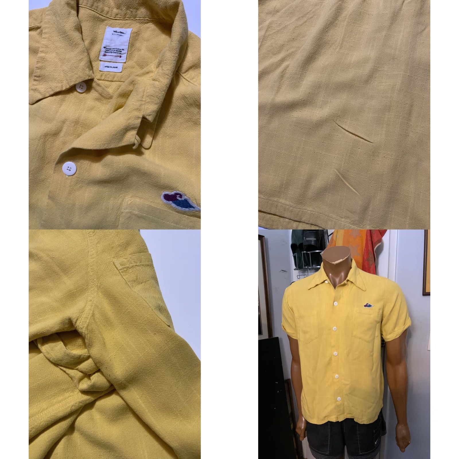 Visvim VINTAGE Visvim Japan Irving Peerless Japanese Tiger Embroidered Loop Collar Camp Shirt S/S Size US S / EU 44-46 / 1 - 8 Thumbnail
