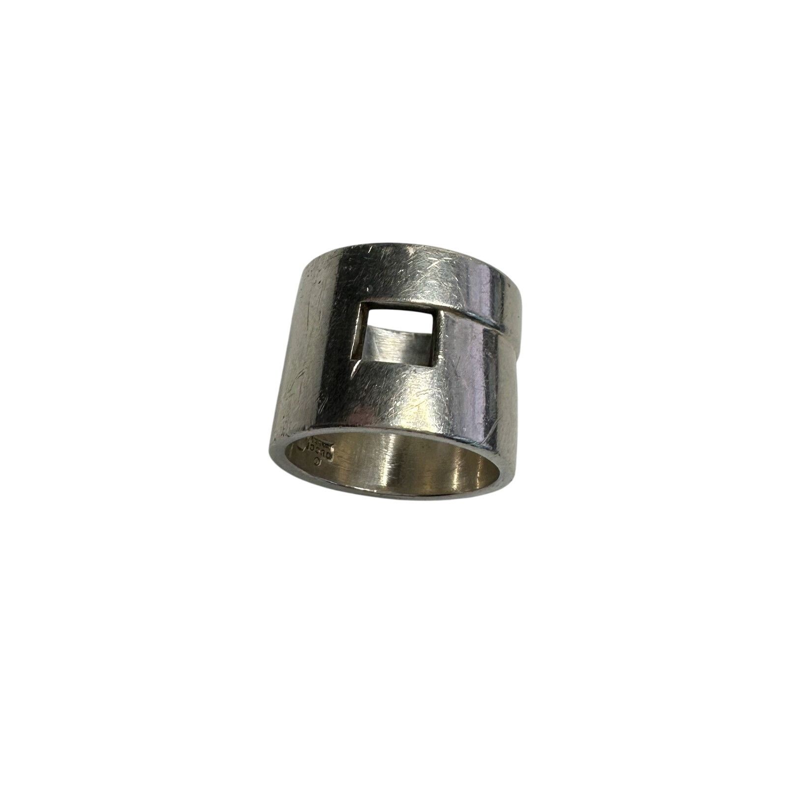 Gucci Gucci Geometric G Wide Sterling Silver Ring - size 7 Size ONE SIZE - 11 Thumbnail