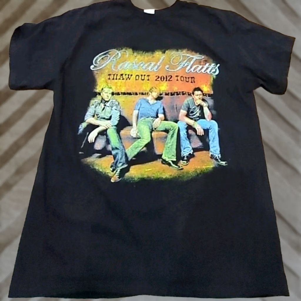 Vintage RASCAL FLATTS Thaw Out Official 2012 Country Tour Dates T-Shirt Large L Crew Neck Short Sleeve Unisex Adults 100% Cotton Size US L / EU 52-54 / 3 - 1 Thumbnail