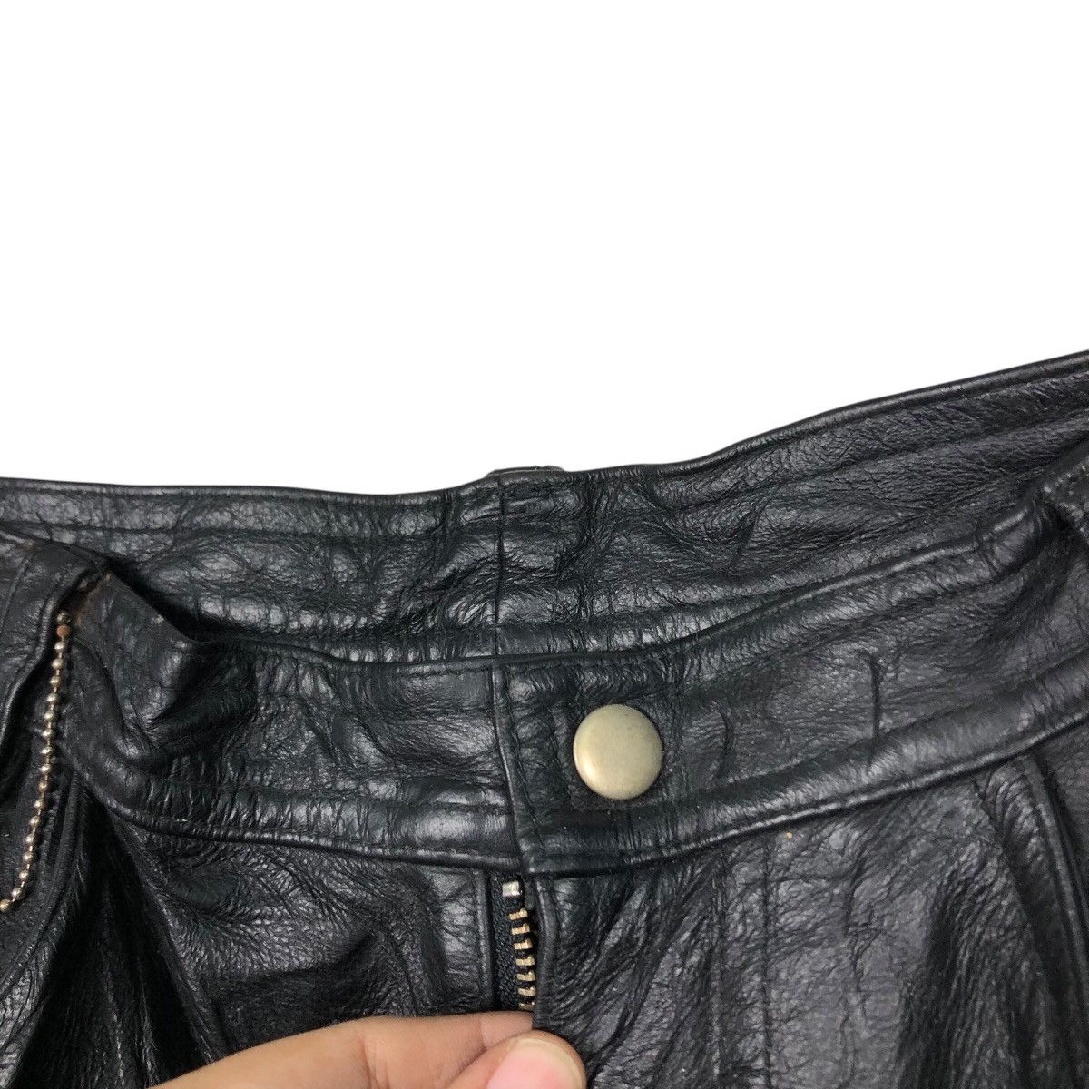 Japanese Brand Vintage Genuine Leather Pants Union Made C'emen IsseyMiyake Size US 34 / EU 50 - 15 Thumbnail
