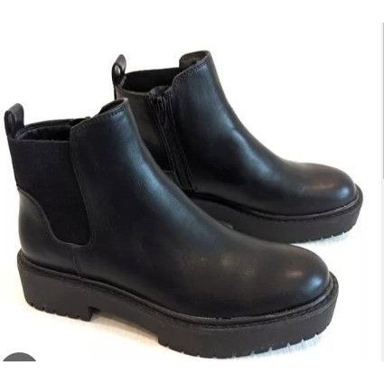 Other Time and Tru Womens Ankle Boots / Shoes Sz 11 Black Faux Lea Size US 11 / IT 41 - 1 Thumbnail