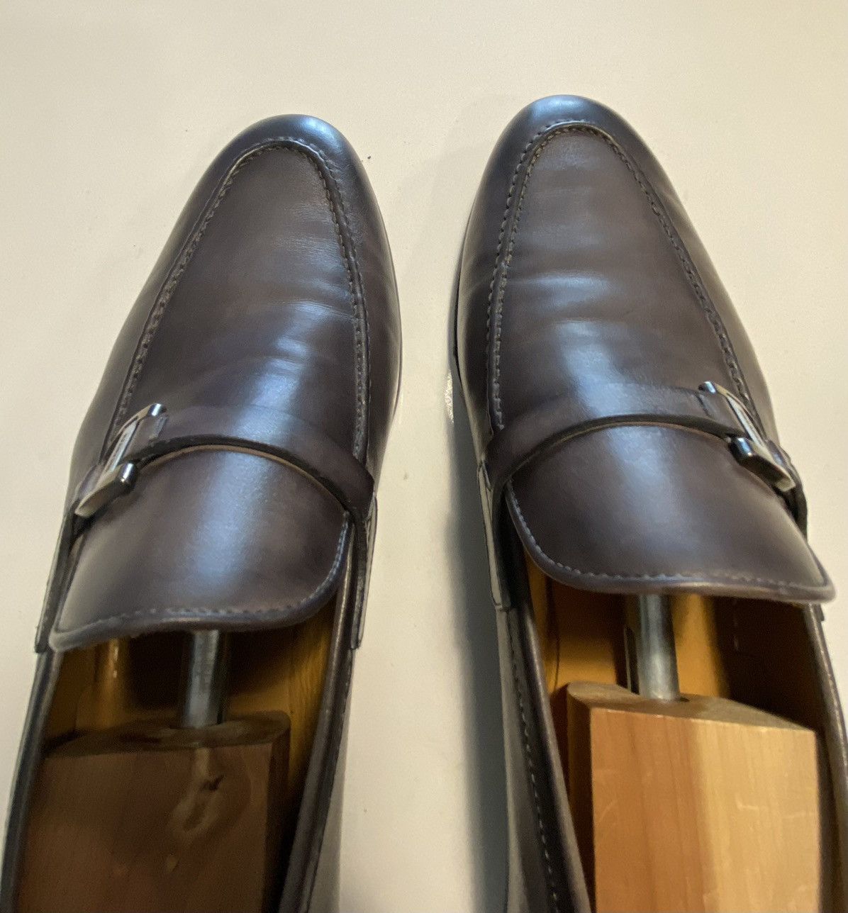 Magnanni 'Tonio' Bit Strap Loafer Gray Leather 12