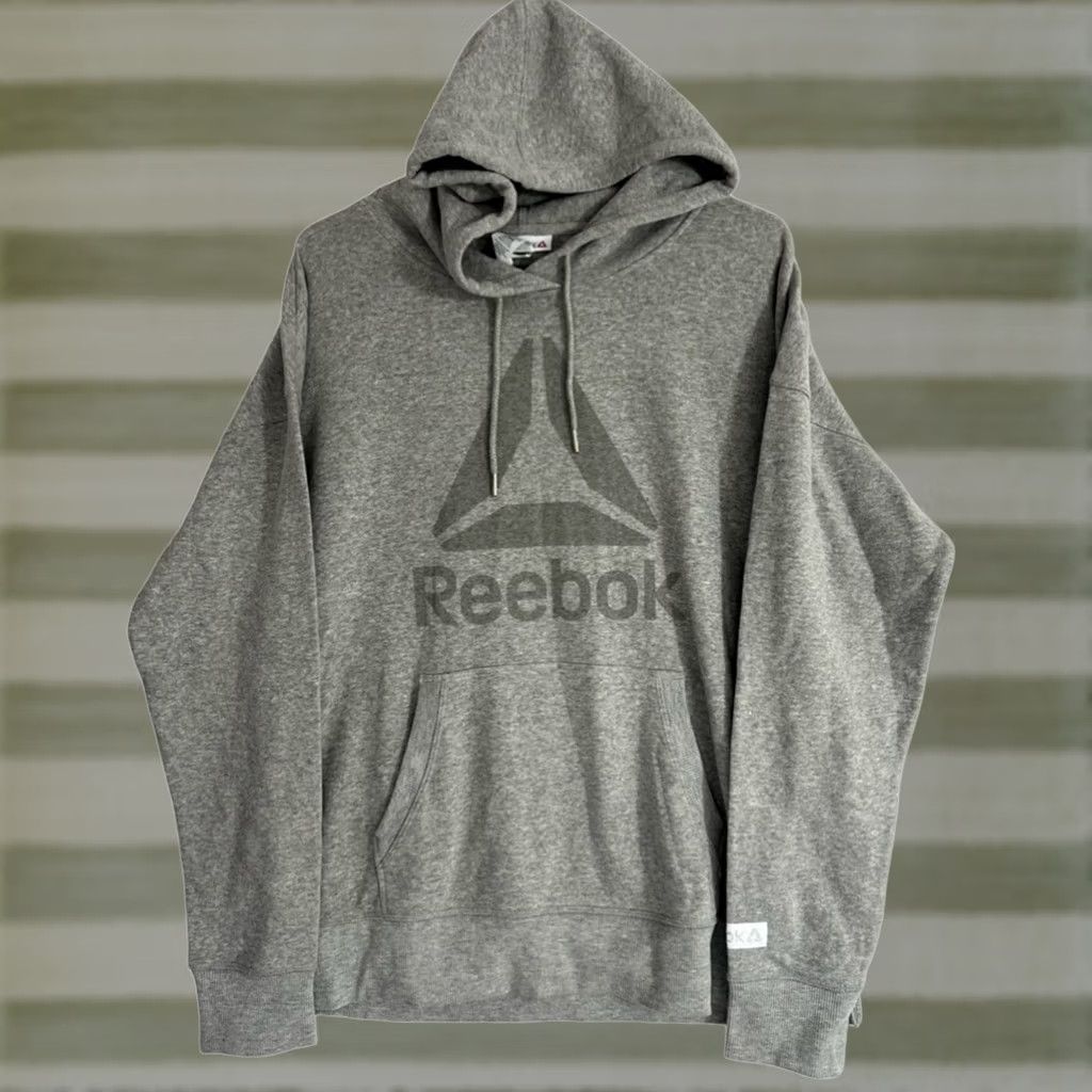 Reebok VINTAGE? Reebok Ladies Grey Heather Graphic Hoodie Size LARGE WITH TAGS Women Hoodie L Gray Graphic Size L / US 10 / IT 46 - 1 Thumbnail