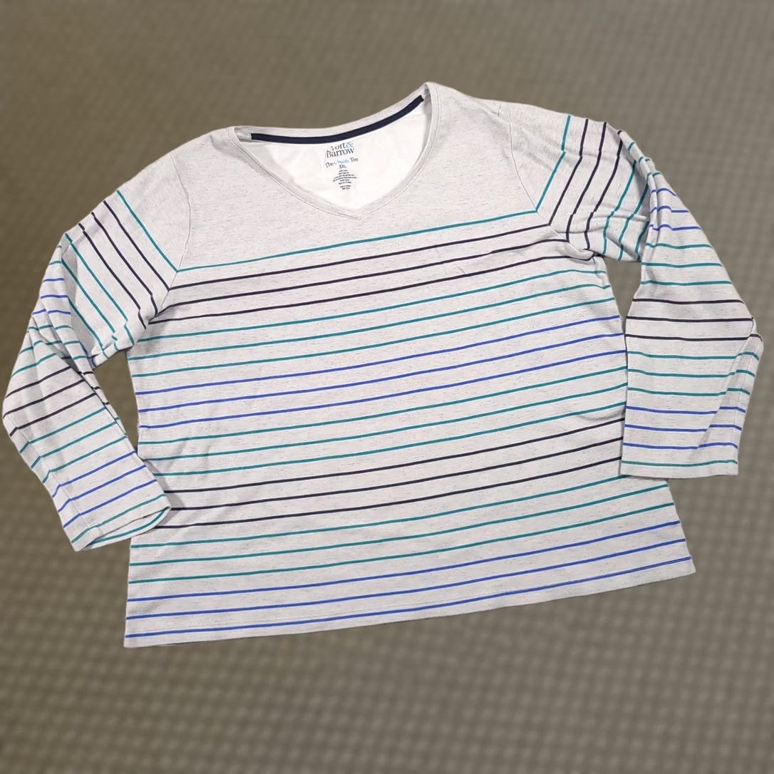 Croft & Barrow Croft & Barrow Classic Tee Shirt Women's 2X Striped Gray Pullover Long Sleeve Size XXL / US 16-18 / IT 52-54 - 1 Thumbnail
