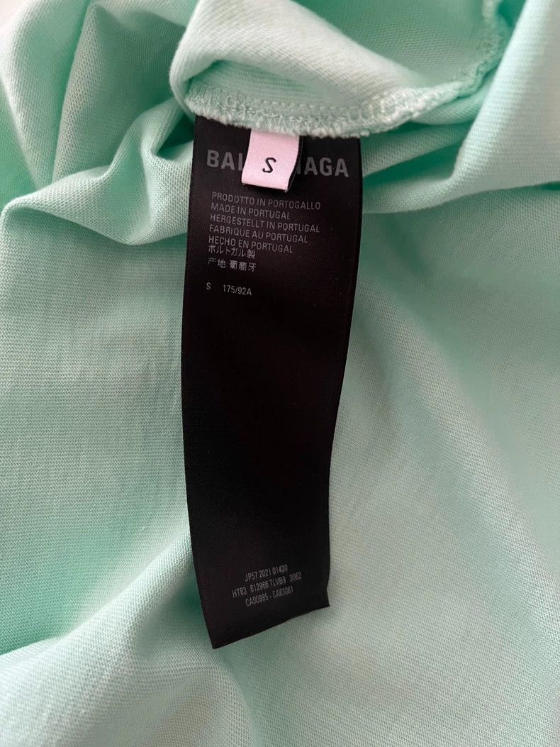 Balenciaga Balenciaga Mint Green Short Sleeve Tee Size US S / EU 44-46 / 1 - 5 Thumbnail