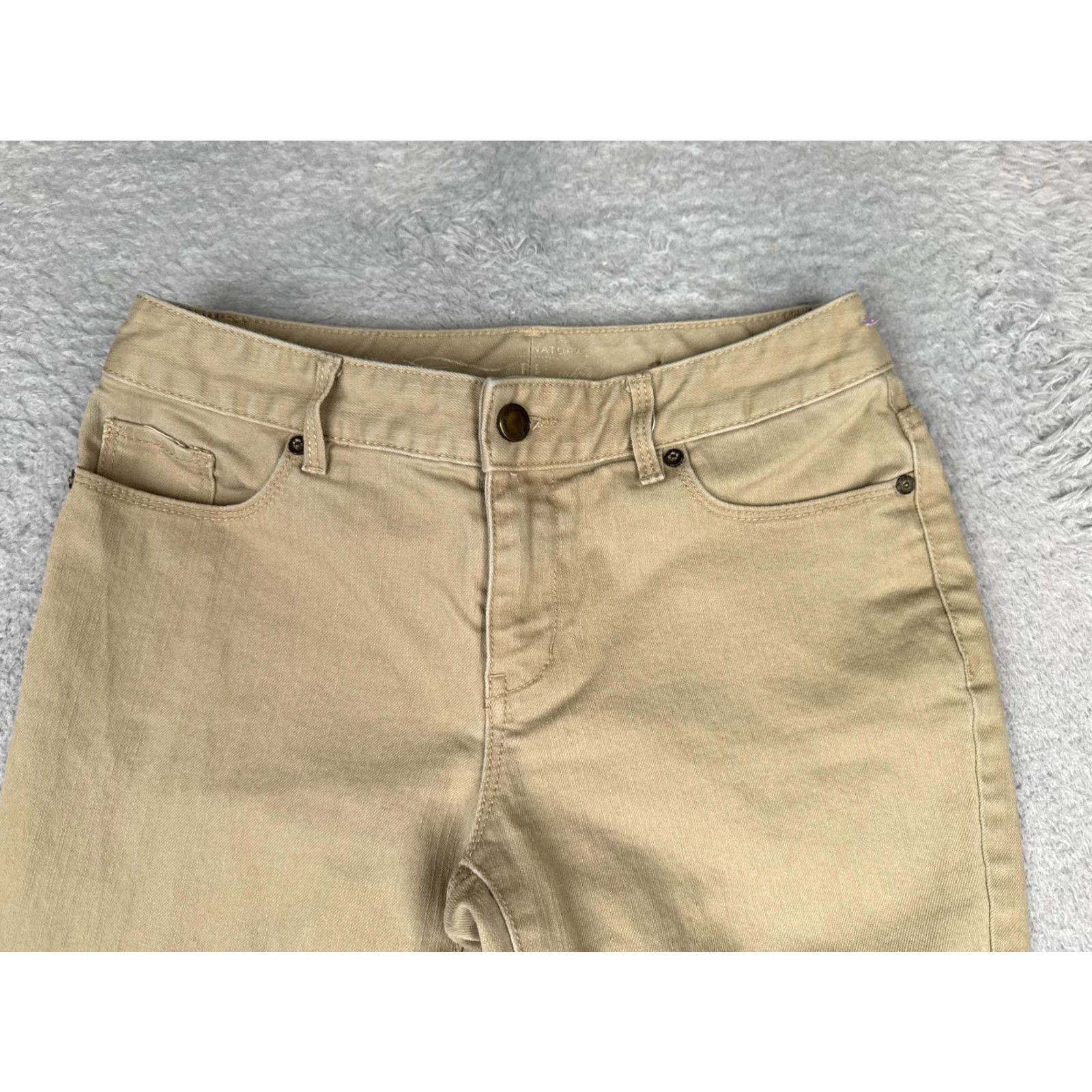 Vintage Maurices Jeans Capri Womens 4 Beige Light Wash Mid Rise Cuffed Crop 26x19 Denim Size 27" / US 4 / IT 40 - 4 Thumbnail