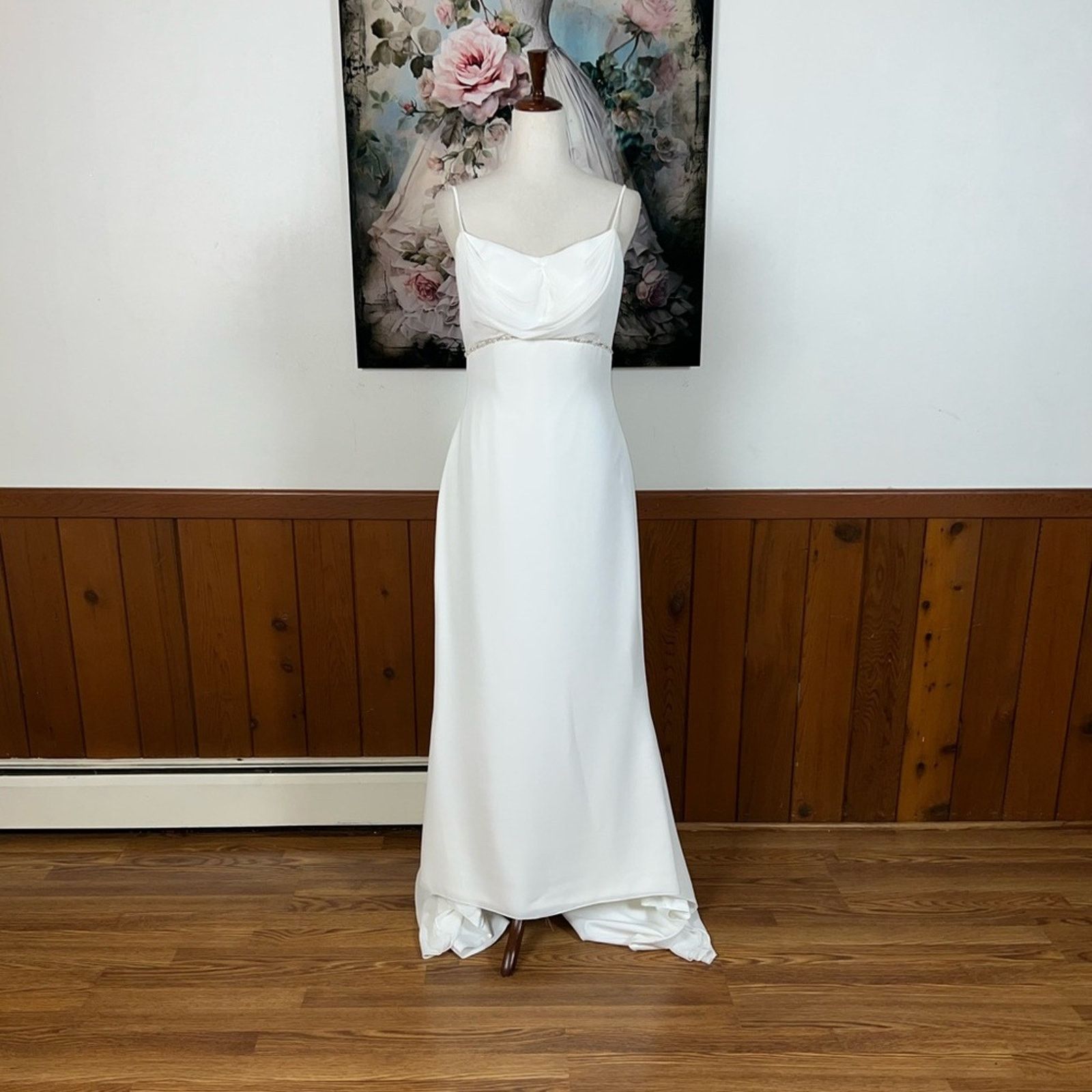 Vintage Pretty Vintage 90s Jacqueline Chiffon Drape Wedding Gown! Size M / US 6-8 / IT 42-44 - 2 Thumbnail