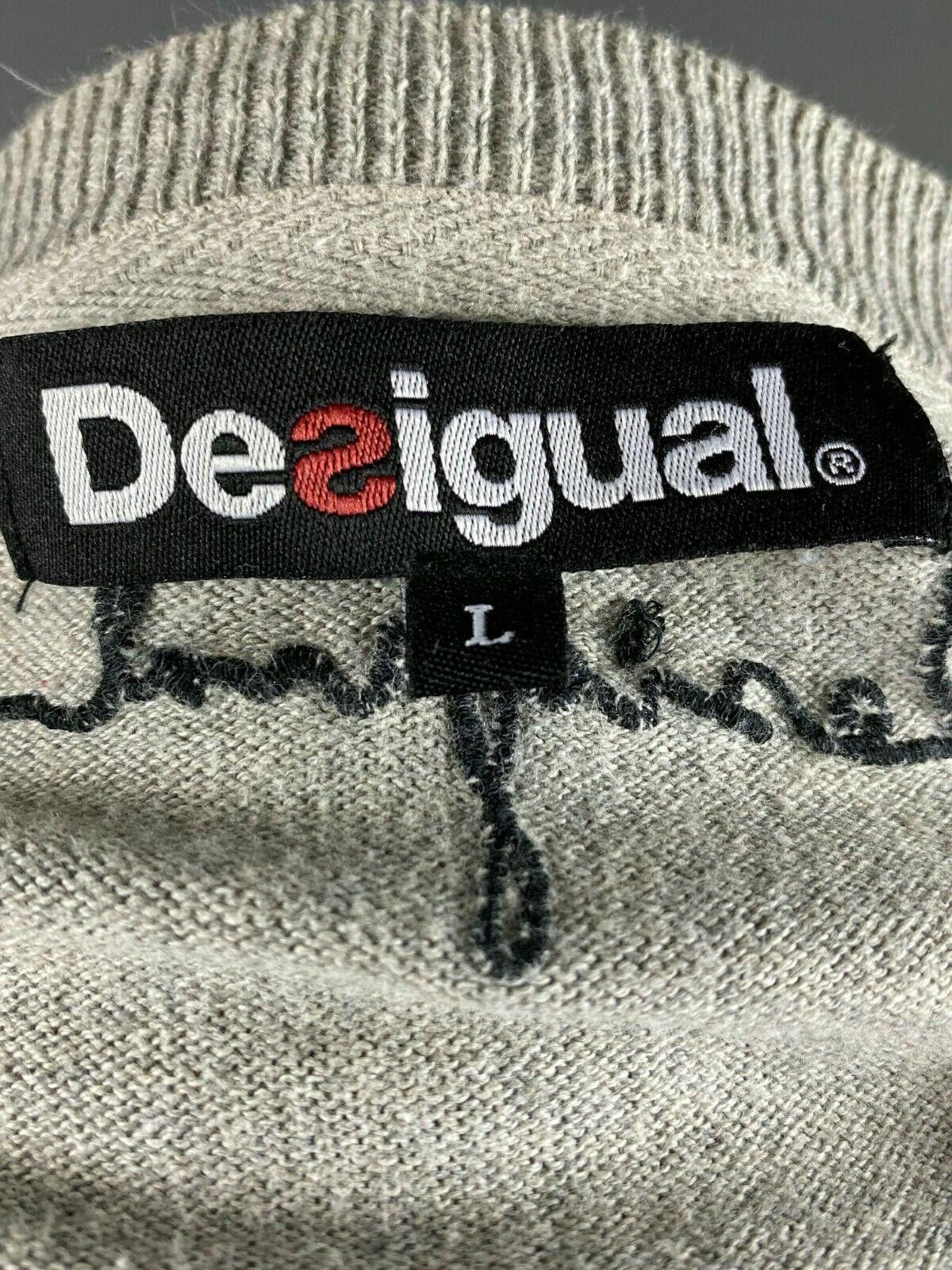 Desigual Ladies Desigual Why Grey Crew Neck Jumper Sweater Size L Size L / US 10 / IT 46 - 9 Thumbnail