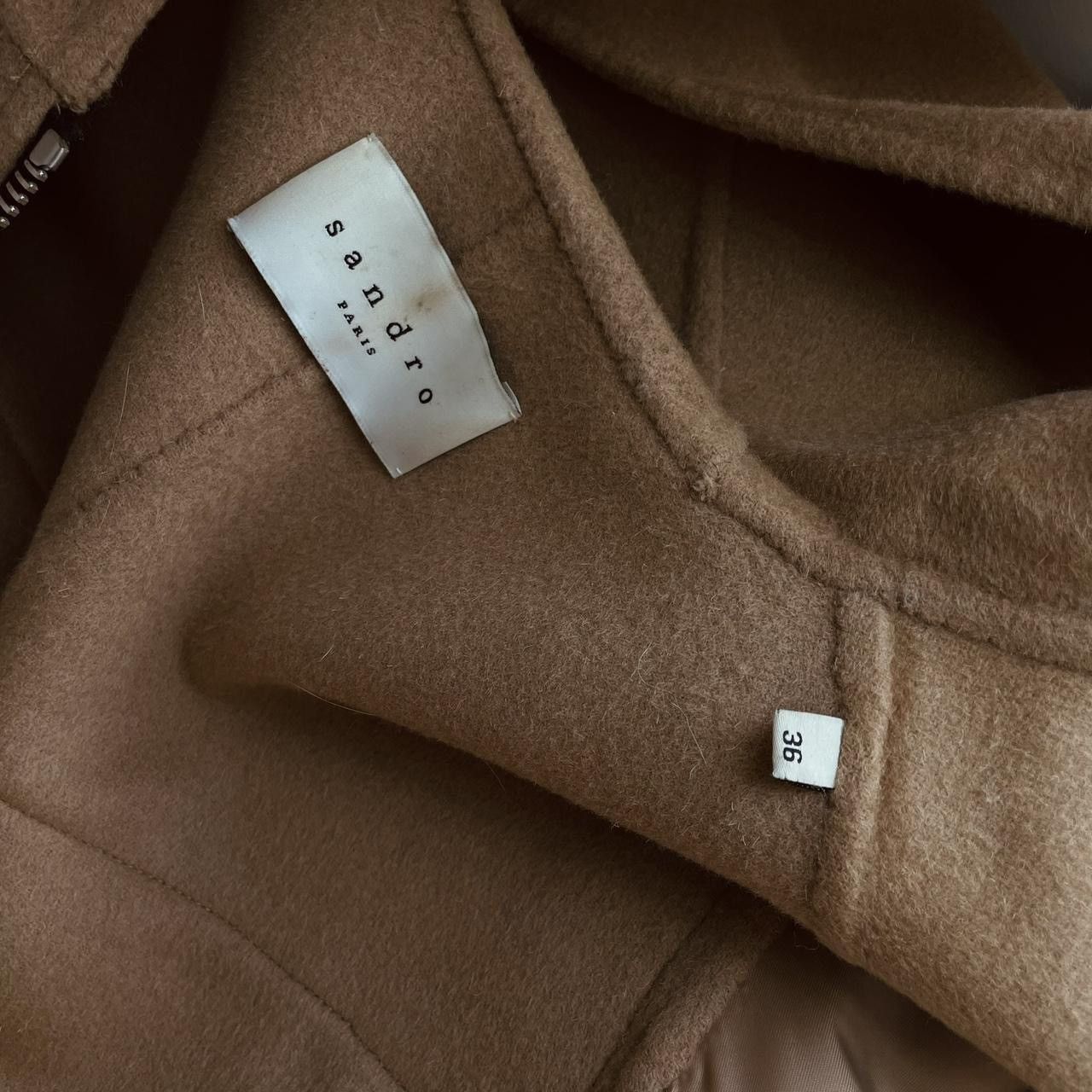 Sandro Sandro women's camel wool coat with hood zipped Size XS / US 0-2 / IT 36-38 - 5 Thumbnail