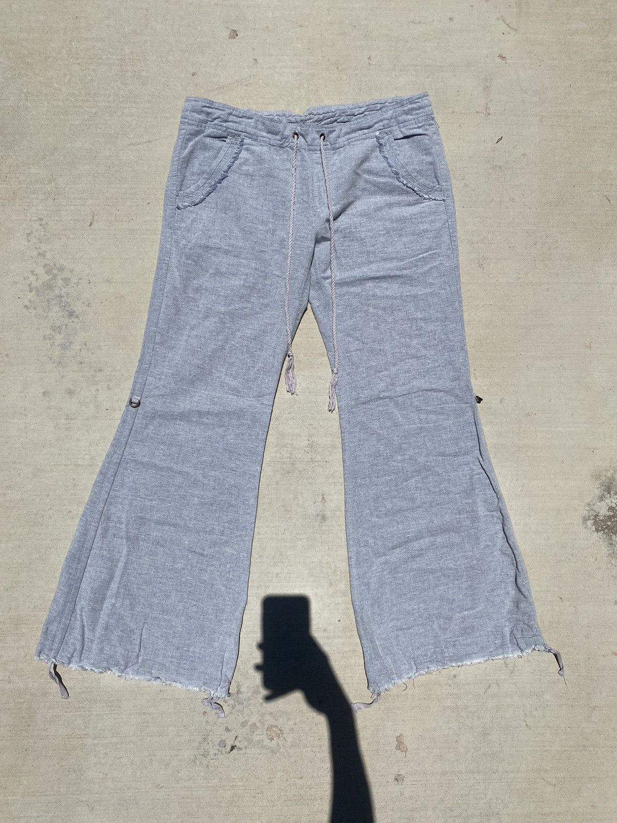 image of If Six Was Nine x Kmrii G.o.a Flared Bell Bottom Cargos in Grey, Men's (Size 30)