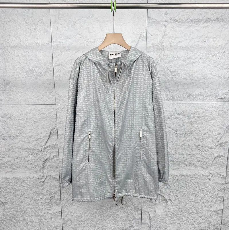 Miu Miu Miu Miu Silver Cotton Jacket for Women 0089 Size ONE SIZE - 1 Thumbnail