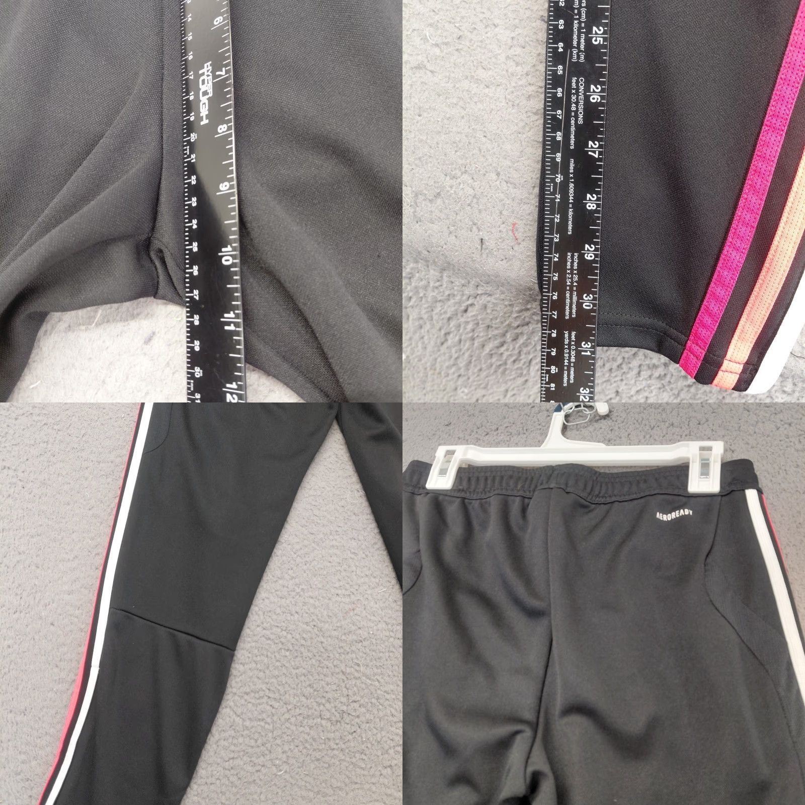 Adidas Adidas Pants Womens Size Medium Black Stripes Shock Pink Orange Soccer Training Track Pants Athletic Womens M Black/Pink Stripes Soccer Training Size 32" / US 10 / IT 46 - 8 Thumbnail