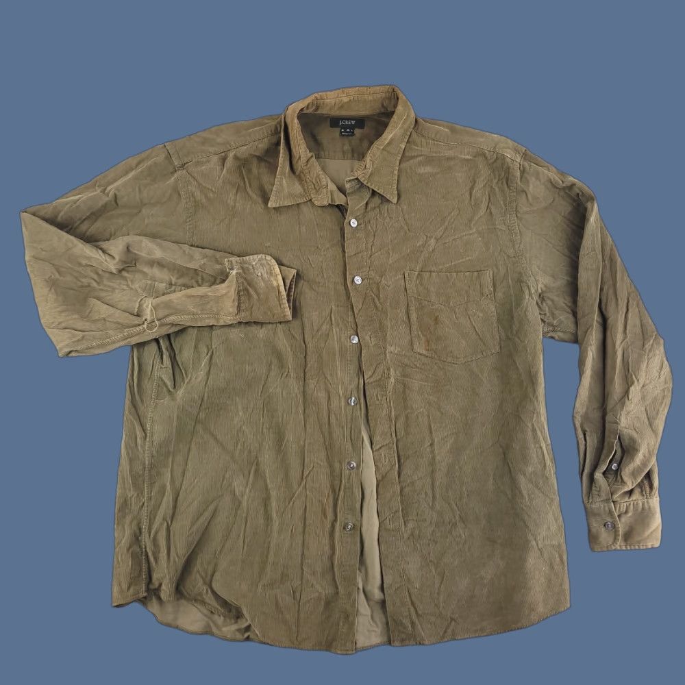 J.Crew J. Crew Shirt Mens XL Green Corduroy Chore Work Button Long Sleeve Relaxed Baggy Size US XL / EU 56 / 4 - 1 Thumbnail