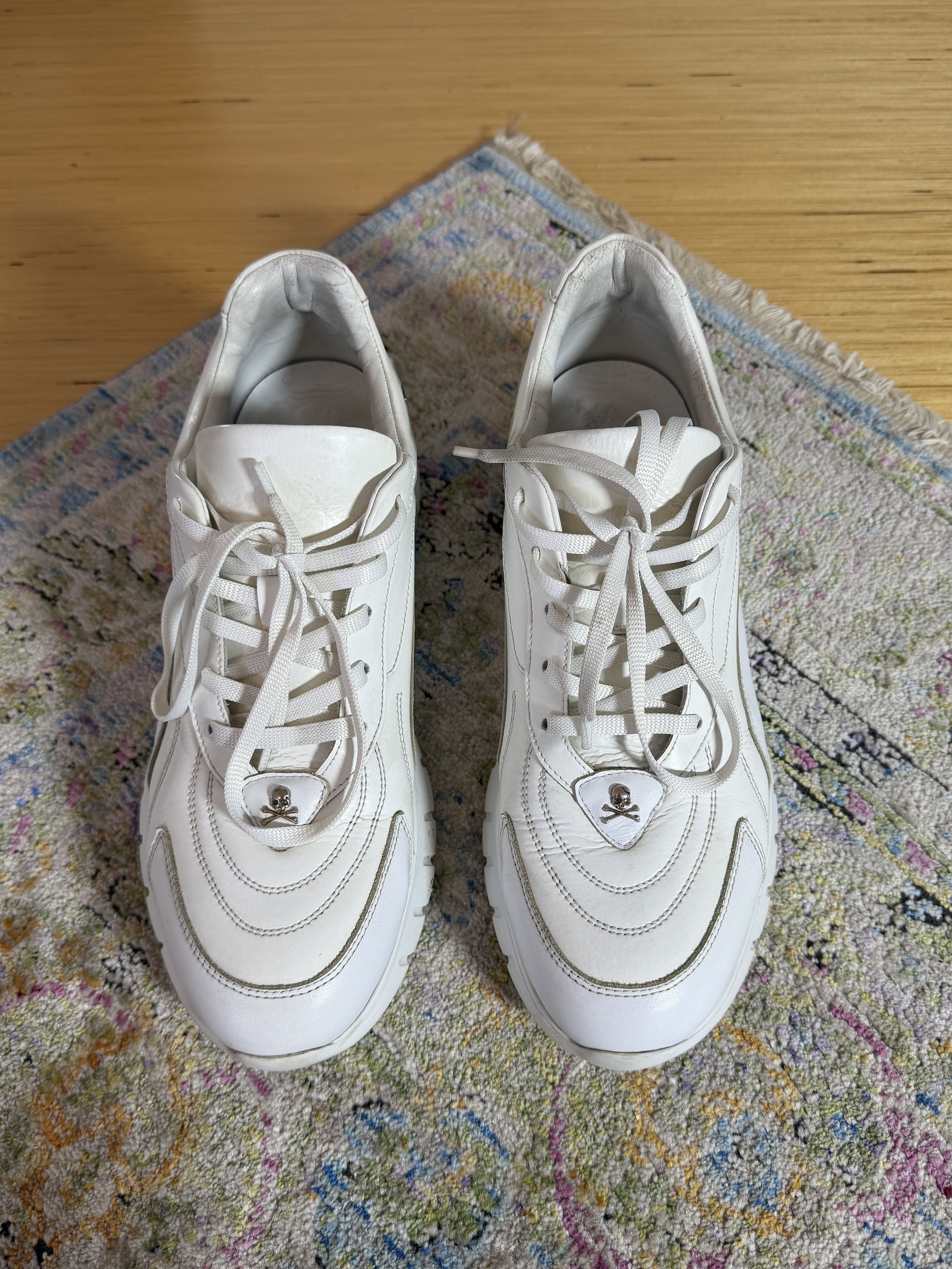 Philipp Plein Philipp Plein Runner White Logo Sneakers Size US 12 / EU 45 - 12 Thumbnail