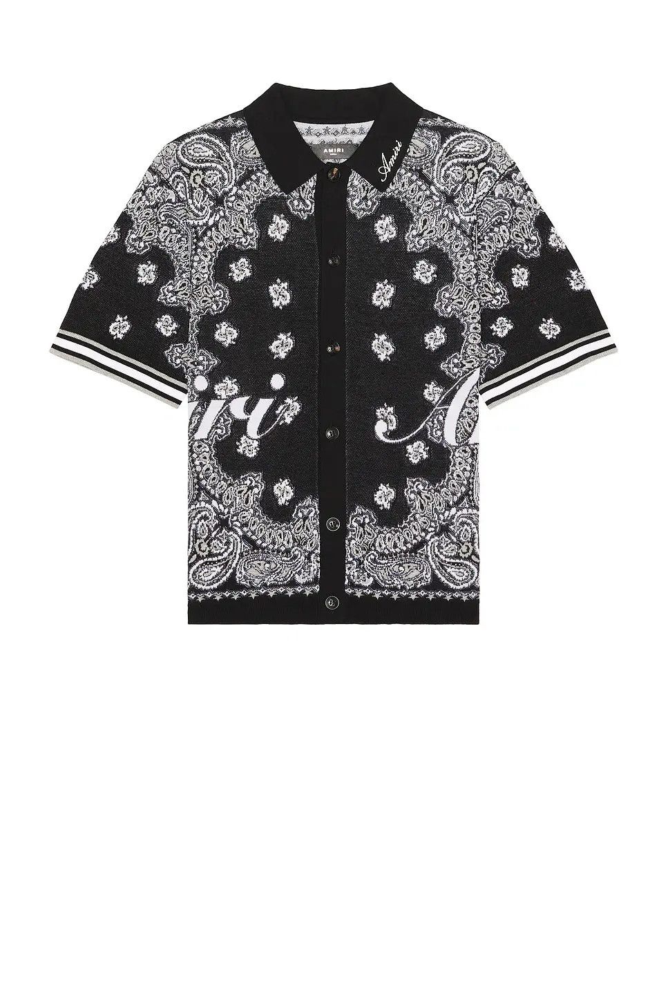 Amiri oc11z0325 Bandana Polo Shirt in Black/White Size US XS / EU 42 / 0 - 1 Thumbnail